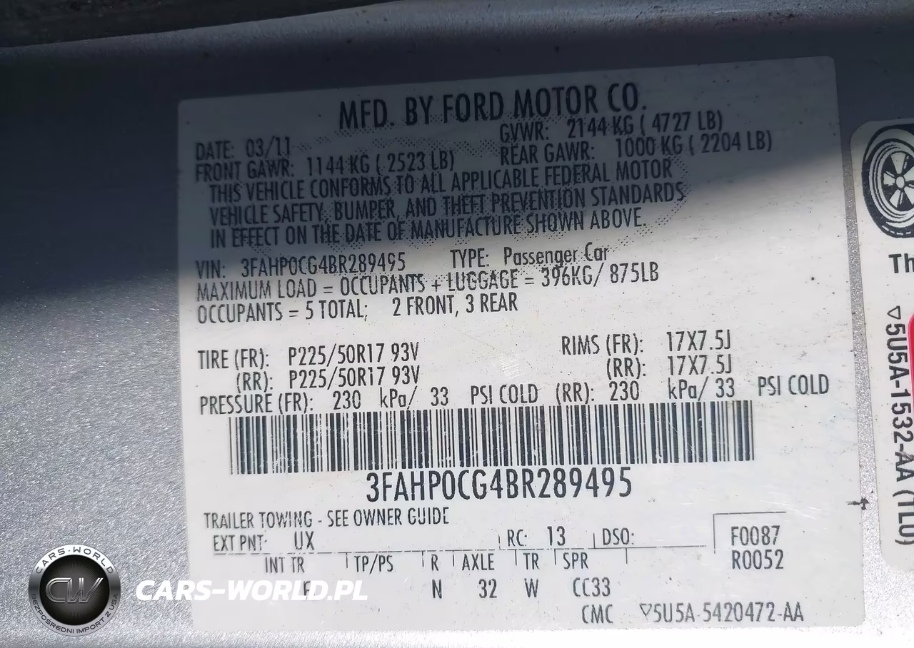 2011 Ford Fusion Sel VIN:3FAHP0CG4BR289495 - 9