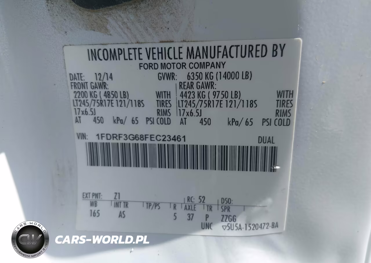 2015 Ford F-350 Chassis Xl VIN:1FDRF3G68FEC23461 - 9