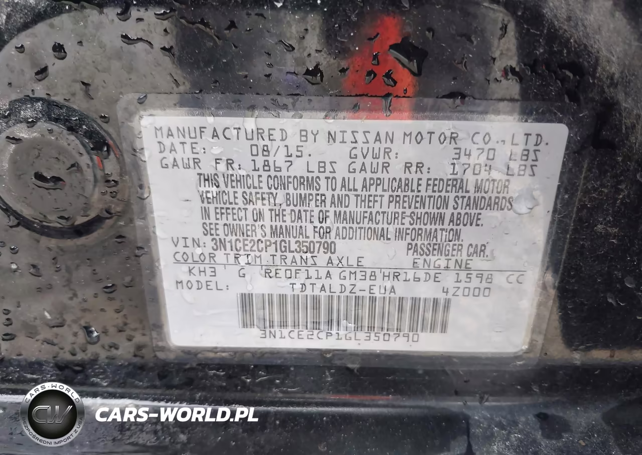2016 Nissan Versa Note S (Sr)-S Plus-Sl-Sr-Sv VIN:3N1CE2CP1GL350790 - 9