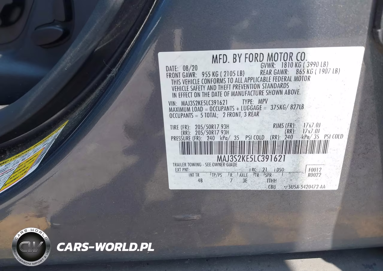 2020 Ford Ecosport Titanium VIN:MAJ3S2KE5LC391621 - 9