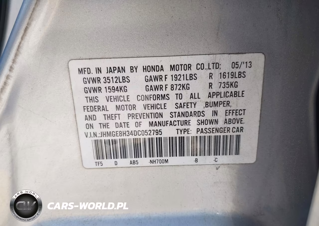 2013 Honda Fit VIN:JHMGE8H34DC052795 - 9