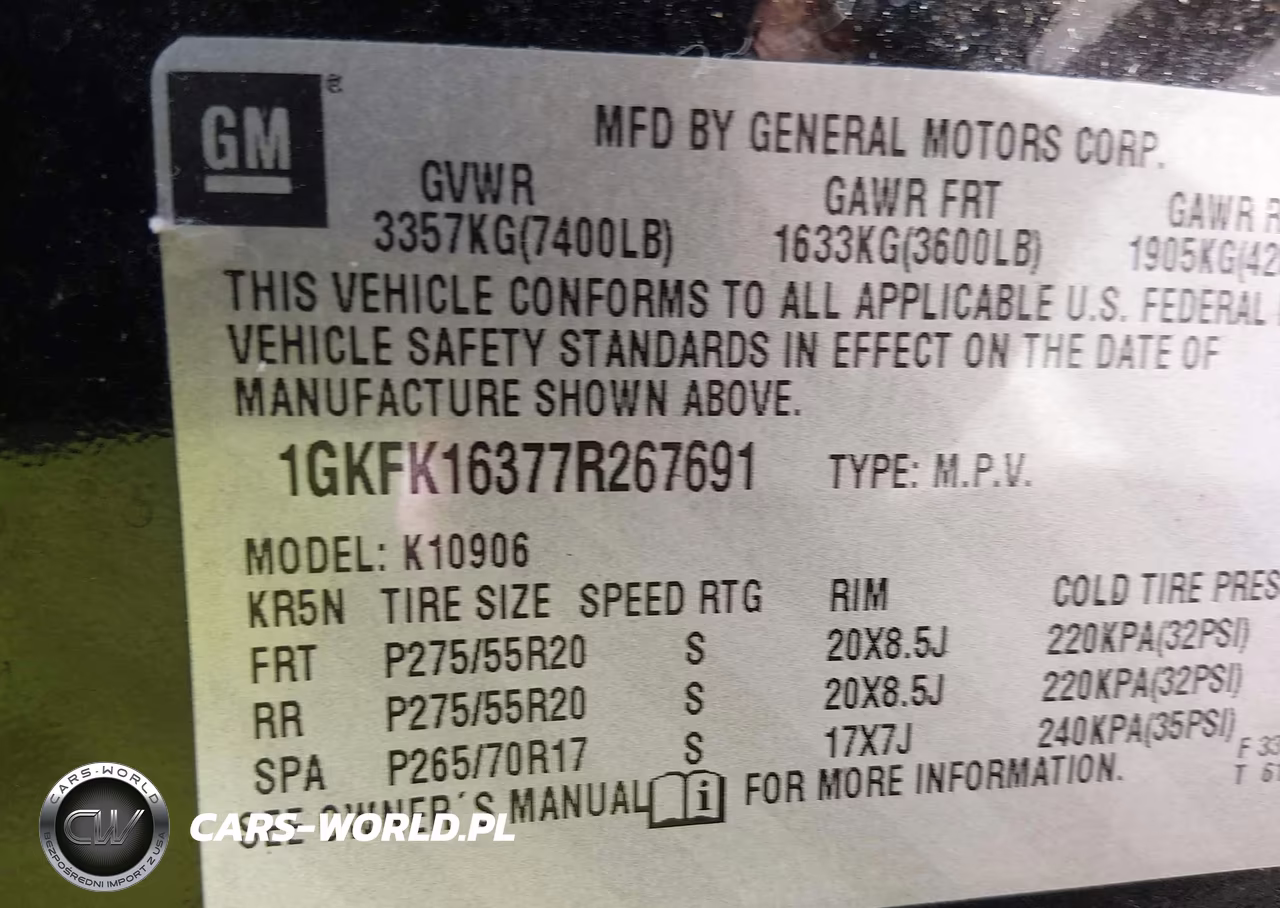 2007 GMC Yukon Xl 1500 Slt VIN:1GKFK16377R267691 - 9