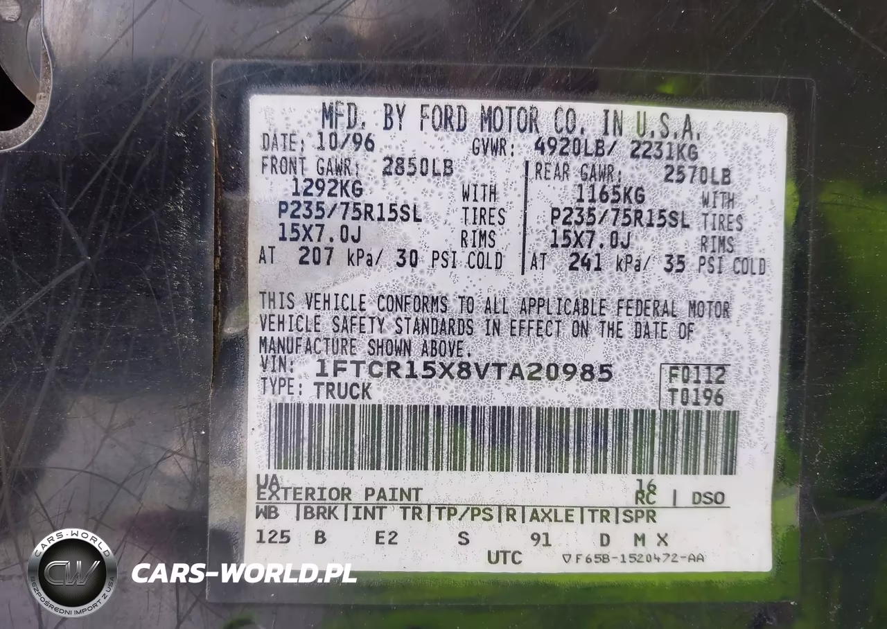 1997 Ford Ranger Splash-Stx-Xlt VIN:1FTCR15X8VTA20985 - 9