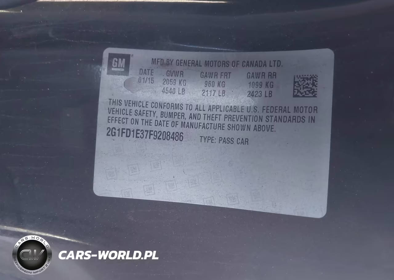 2015 Chevrolet Camaro 1Lt VIN:2G1FD1E37F9208486 - 9