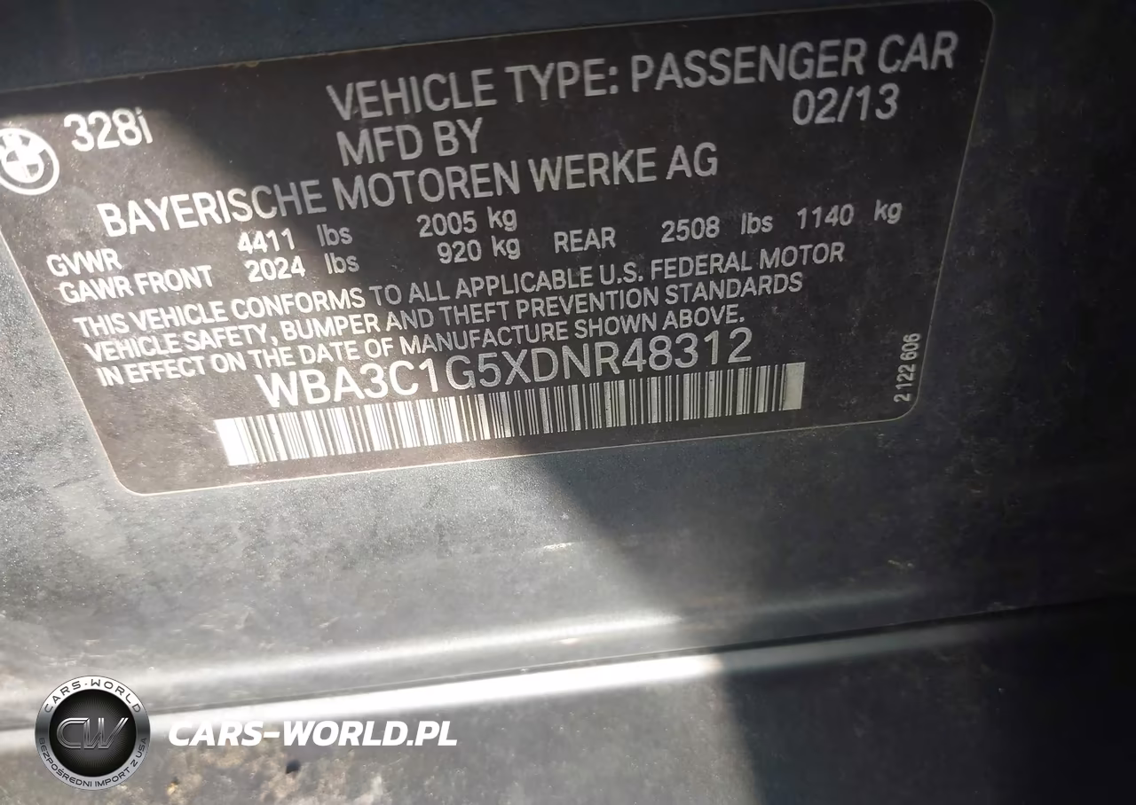 2013 BMW 328I VIN:WBA3C1G5XDNR48312 - 9