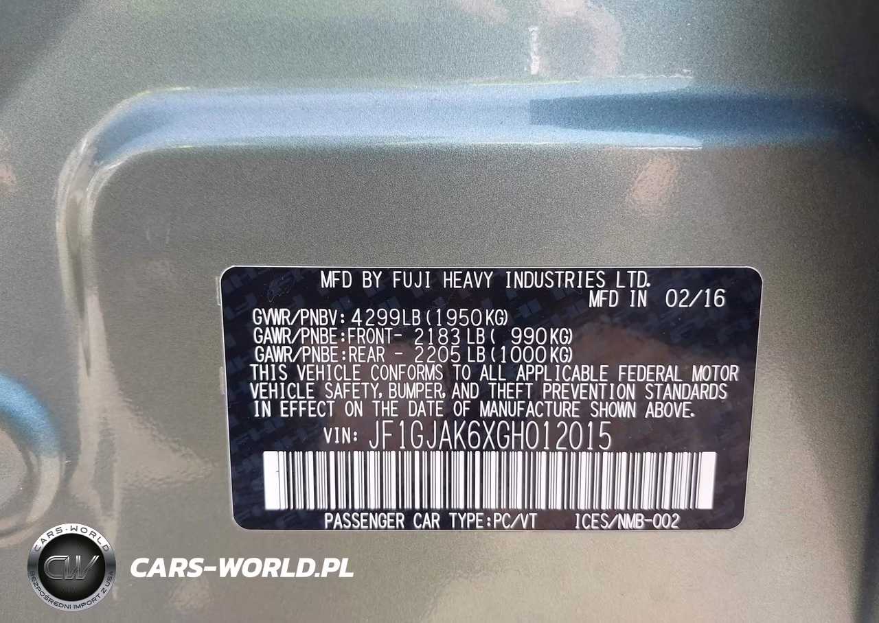 2016 Subaru Impreza 2.0I Limited VIN:JF1GJAK6XGH012015 - 9