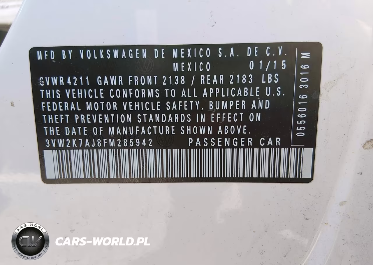 2015 Volkswagen Jetta 2.0L S VIN:3VW2K7AJ8FM285942 - 9