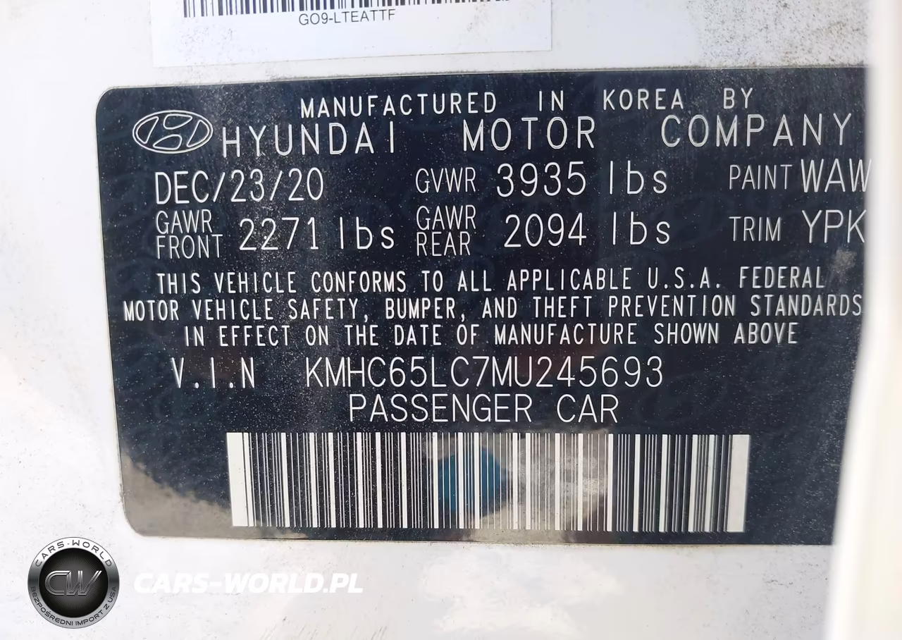 2021 Hyundai Ioniq Hybrid Blue VIN:KMHC65LC7MU245693 - 9