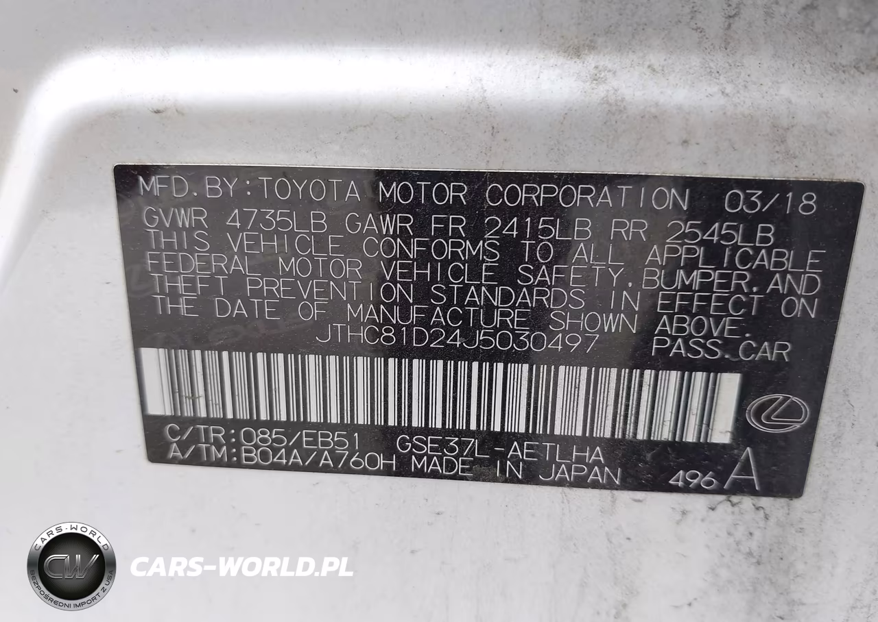 2018 Lexus Is 300 VIN:JTHC81D24J5030497 - 9