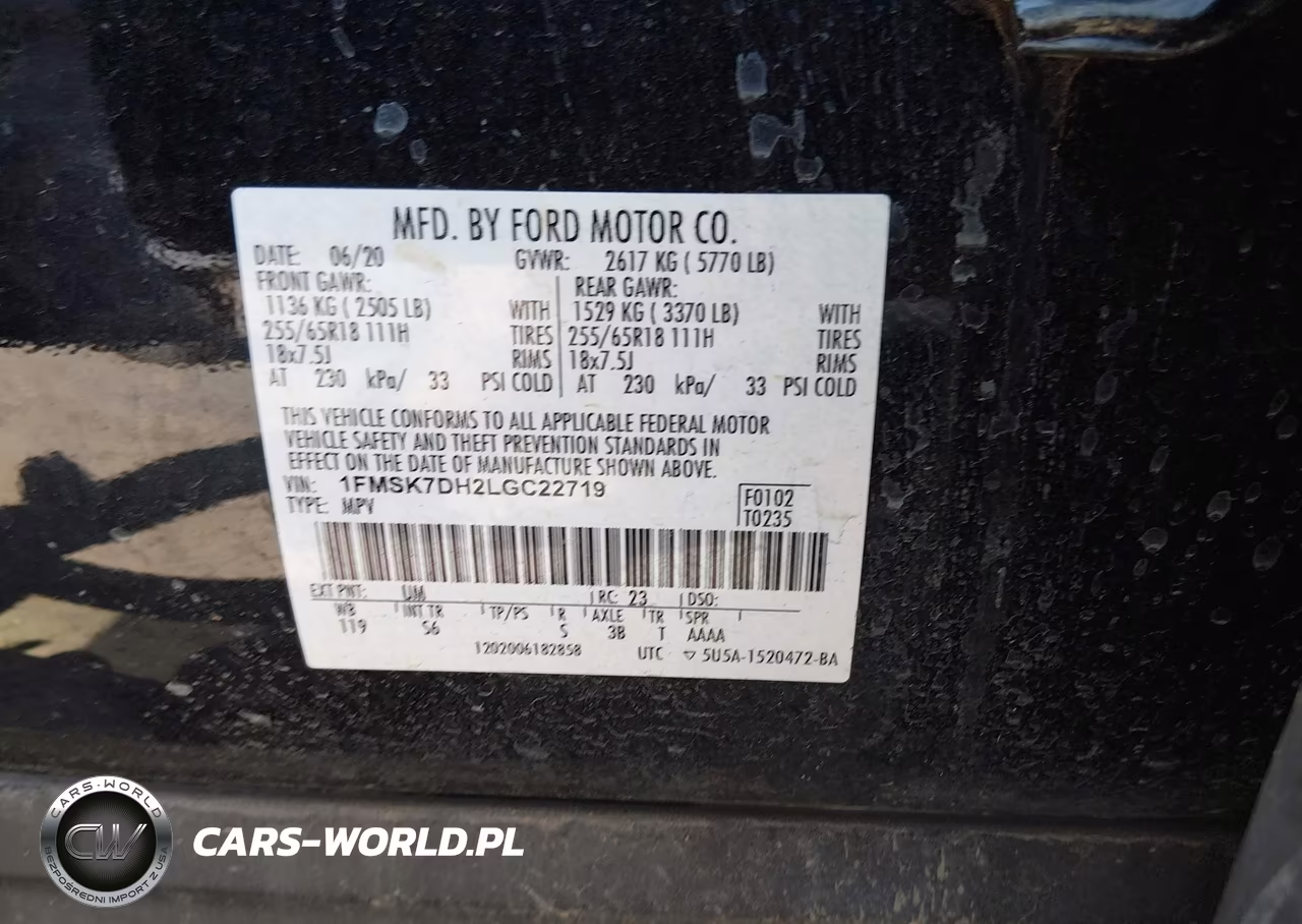 2020 Ford Explorer Xlt VIN:1FMSK7DH2LGC22719 - 9