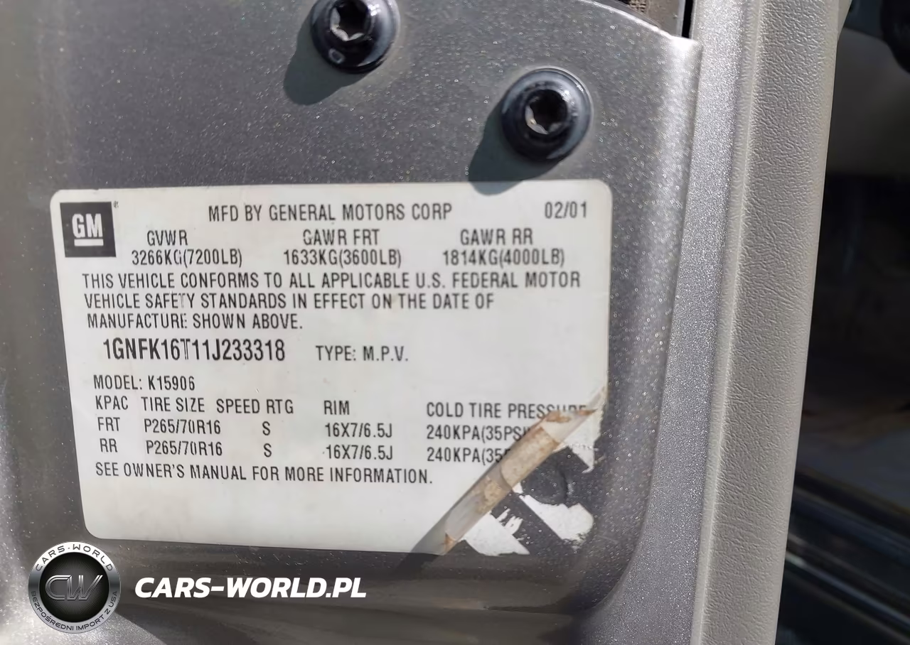 2001 Chevrolet Suburban 1500 Lt VIN:1GNFK16T11J233318 - 9