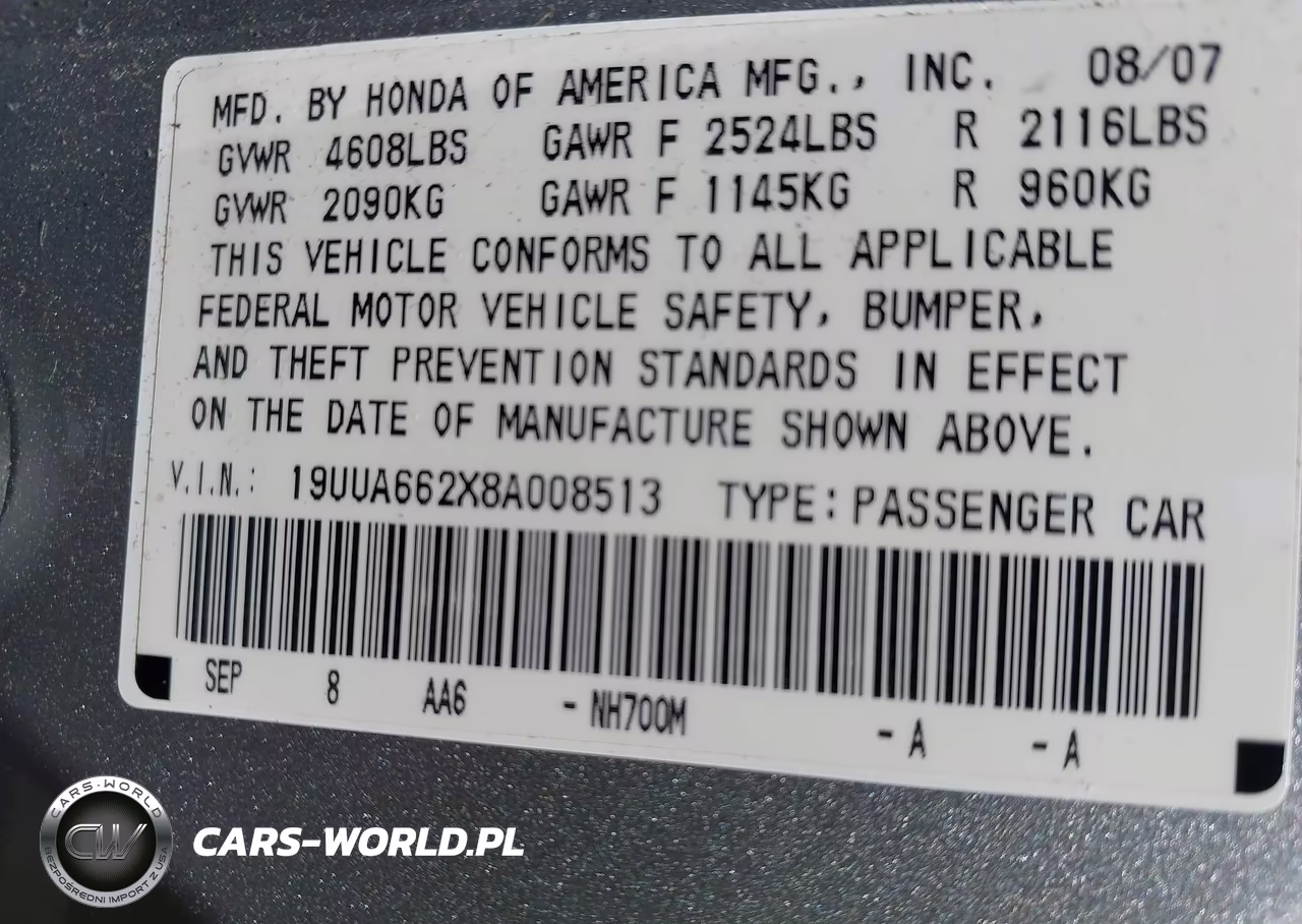 2008 Acura Tl 3.2 VIN:19UUA662X8A008513 - 9