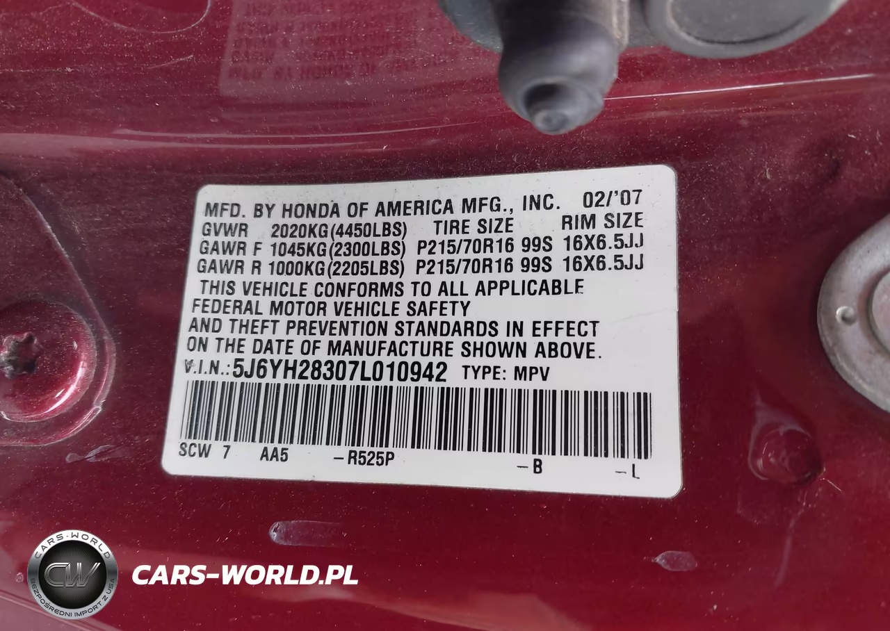 2007 Honda Element Lx VIN:5J6YH28307L010942 - 9