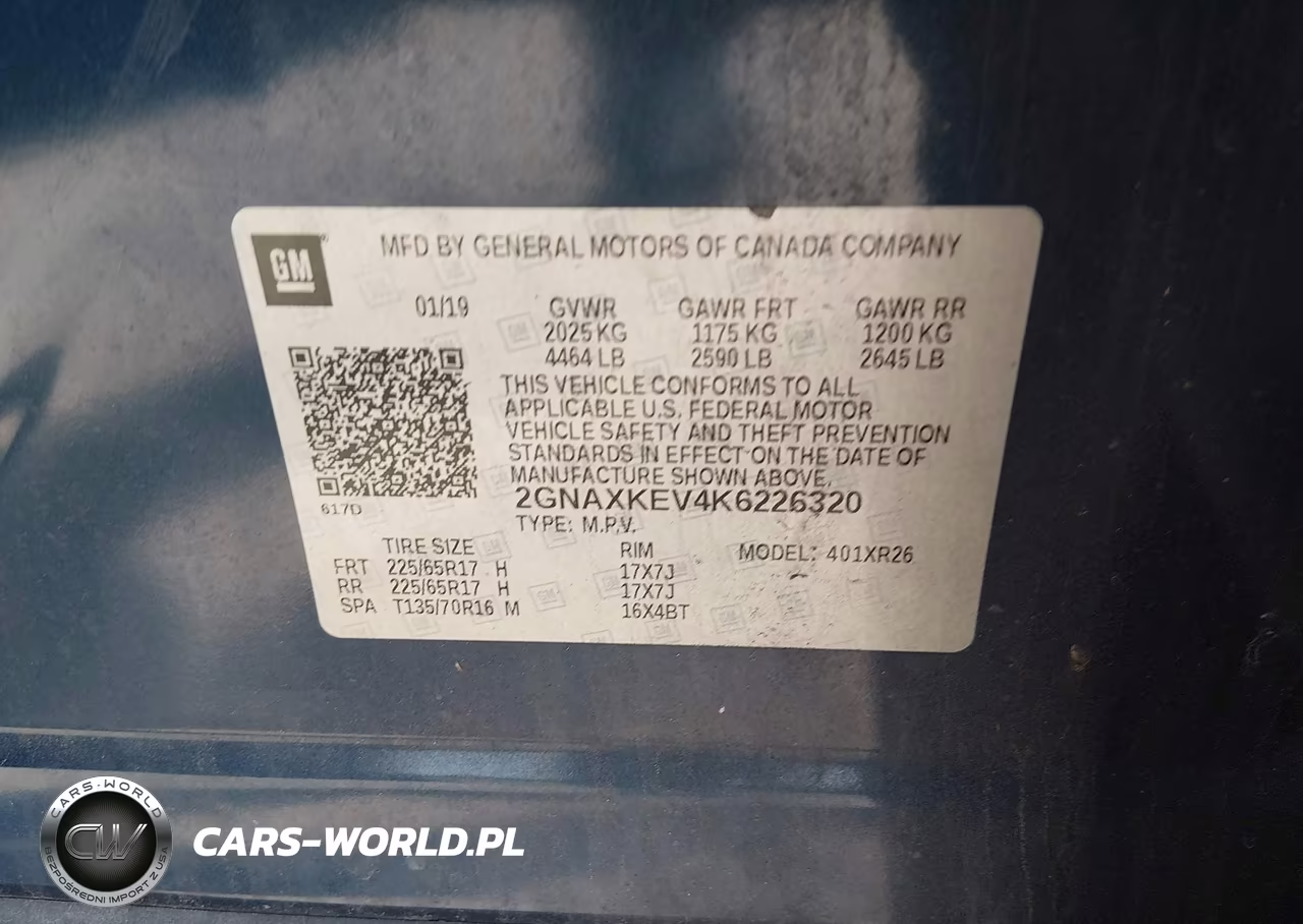 2019 Chevrolet Equinox Lt VIN:2GNAXKEV4K6226320 - 9
