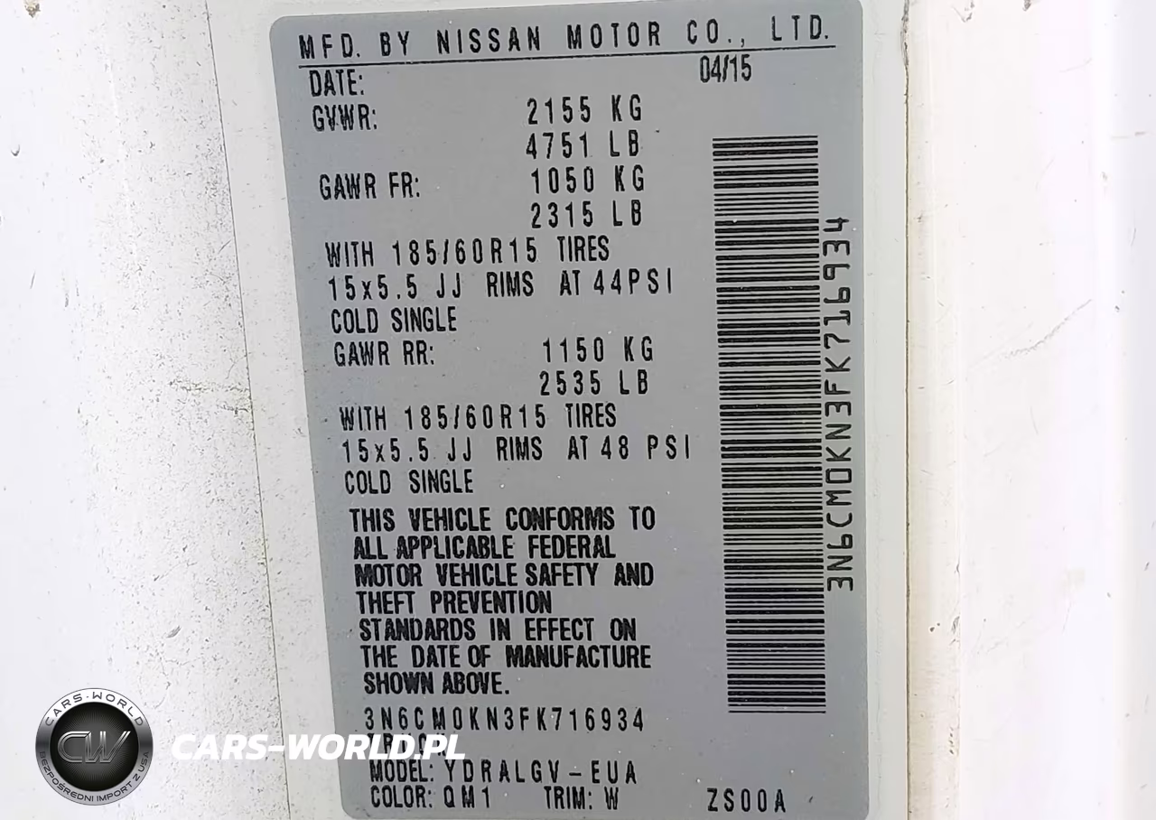 2015 Nissan Nv200 Sv VIN:3N6CM0KN3FK716934 - 9