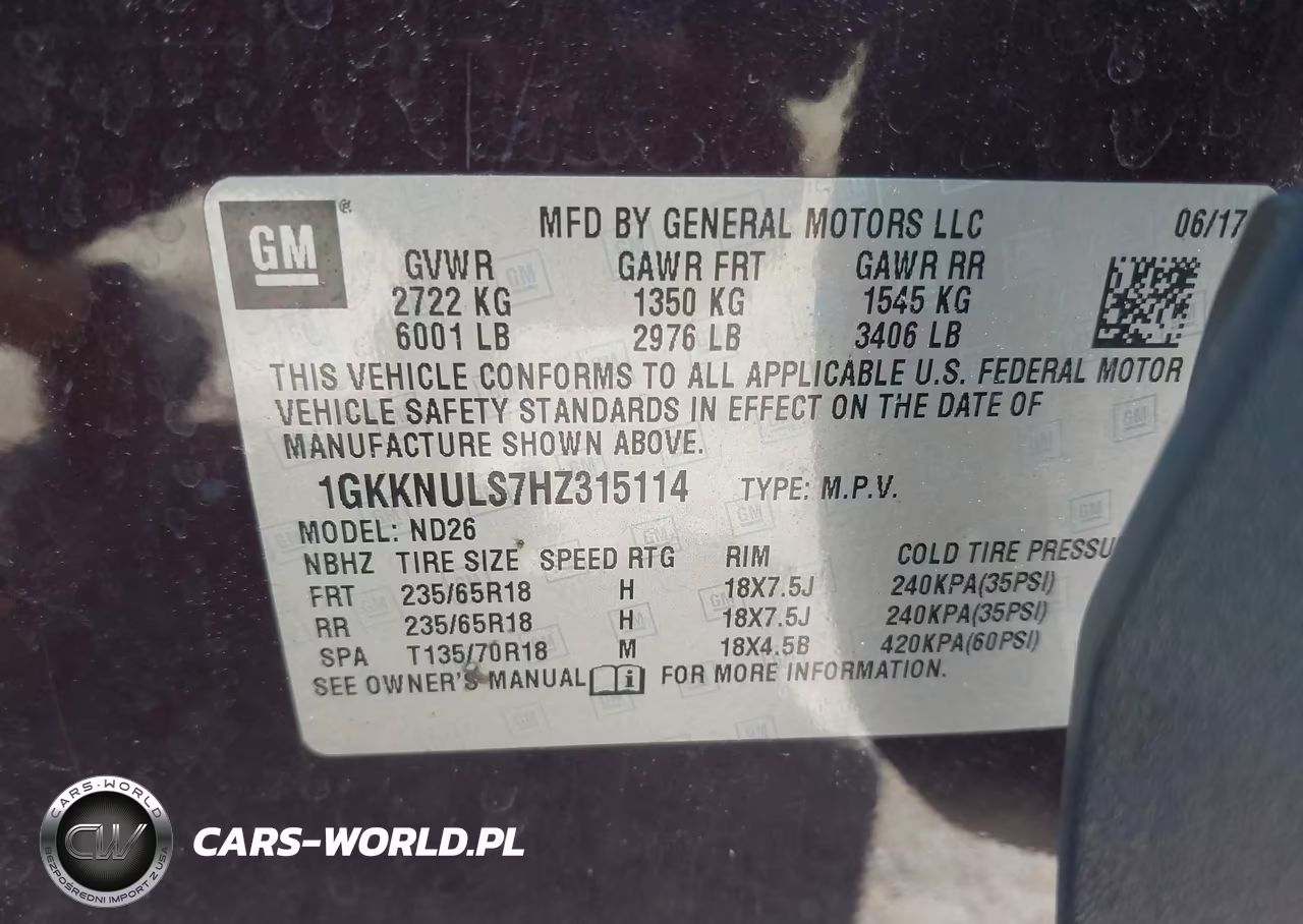 2017 GMC Acadia Slt-1 VIN:1GKKNULS7HZ315114 - 9