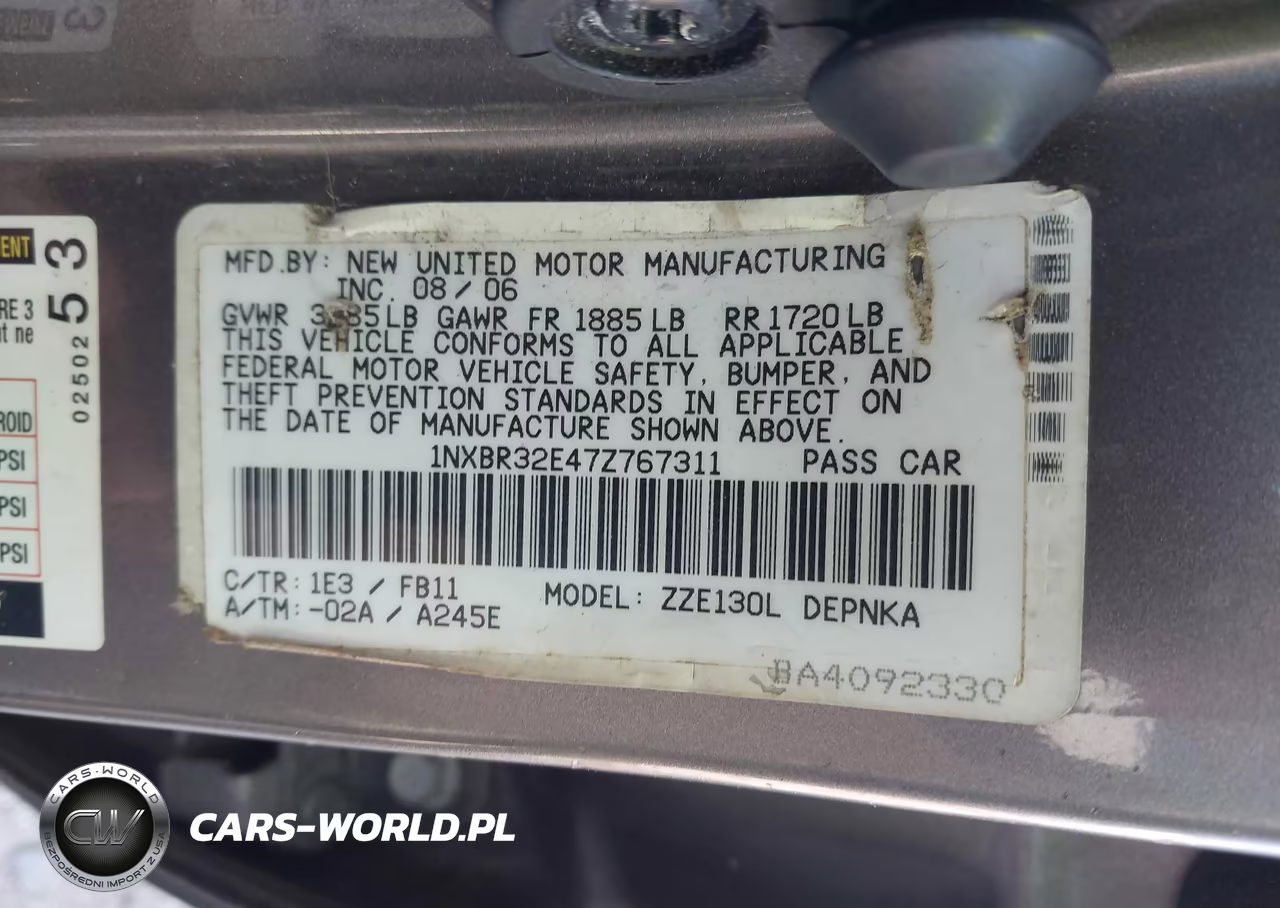 2007 Toyota Corolla Le VIN:1NXBR32E47Z767311 - 9