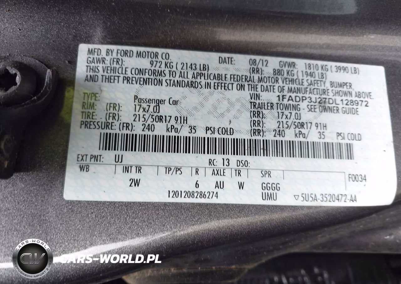 2013 Ford Focus Titanium VIN:1FADP3J27DL128972 - 9