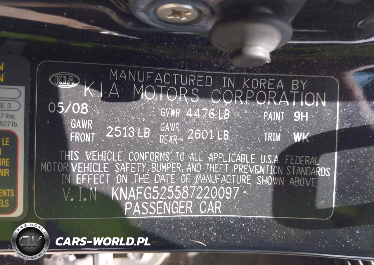 2008 Kia Rondo Lx VIN:KNAFG525587220097 - 9