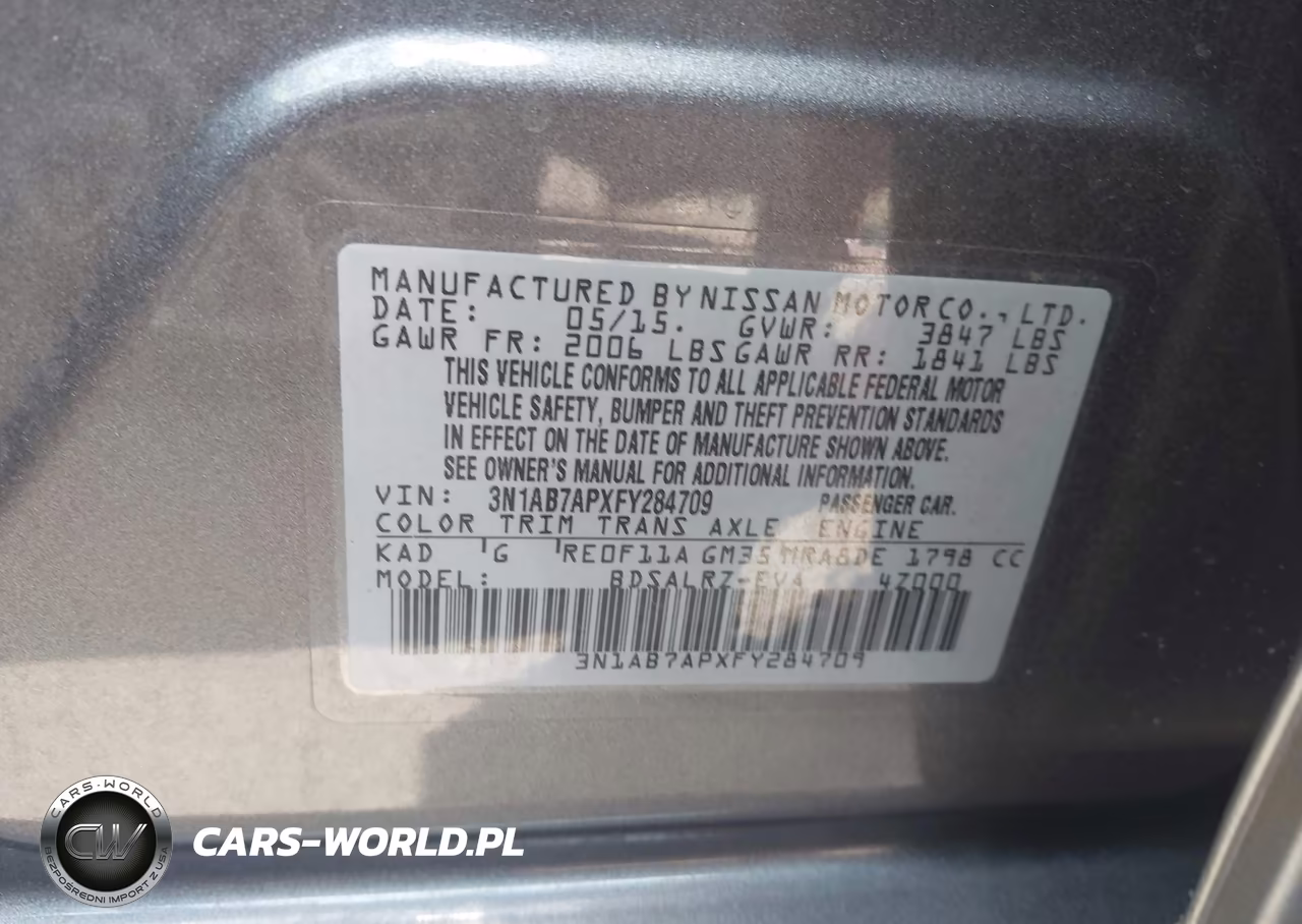 2015 Nissan Sentra Sr VIN:3N1AB7APXFY284709 - 9