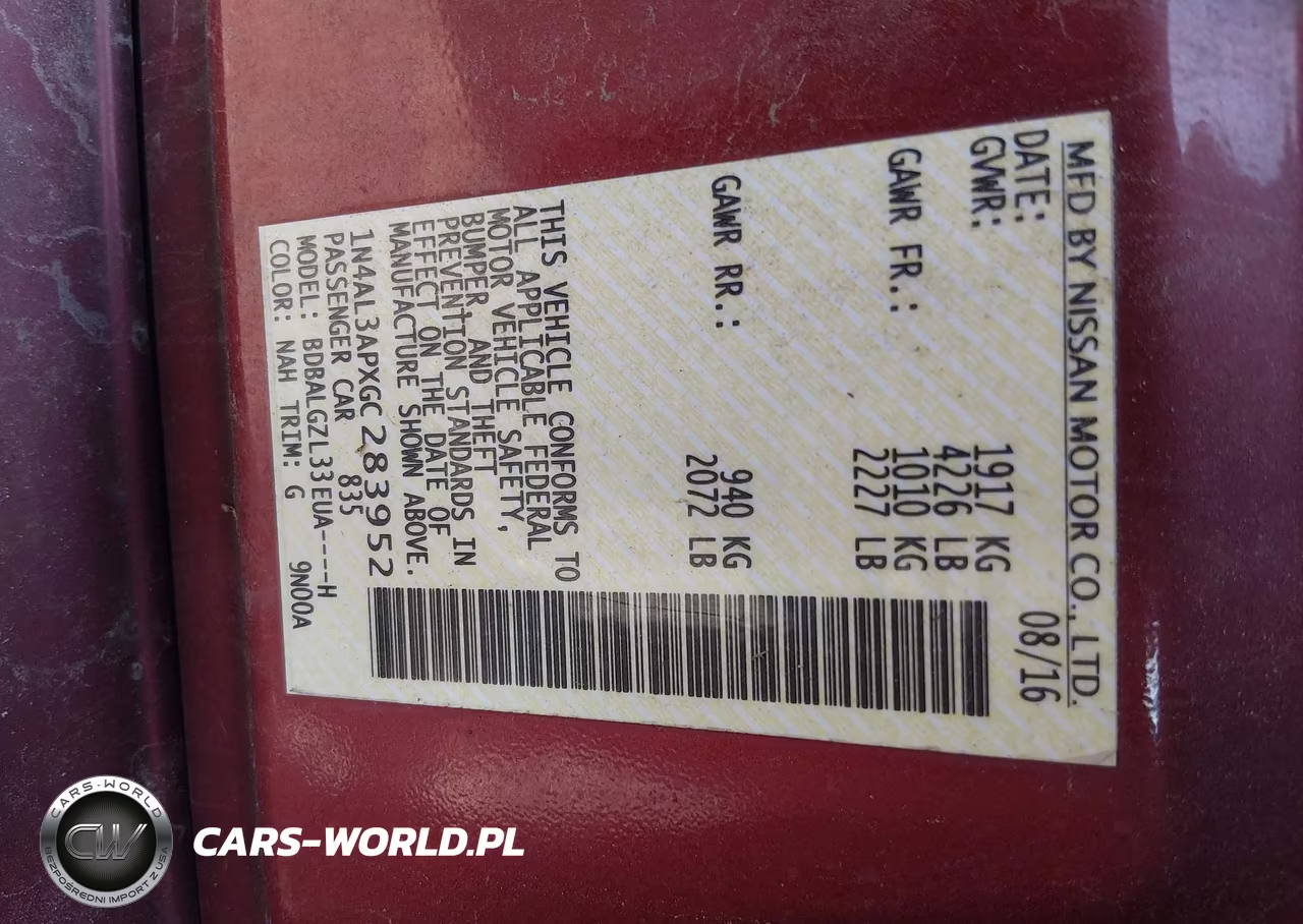 2016 Nissan Altima 2.5 S VIN:1N4AL3APXGC283952 - 9