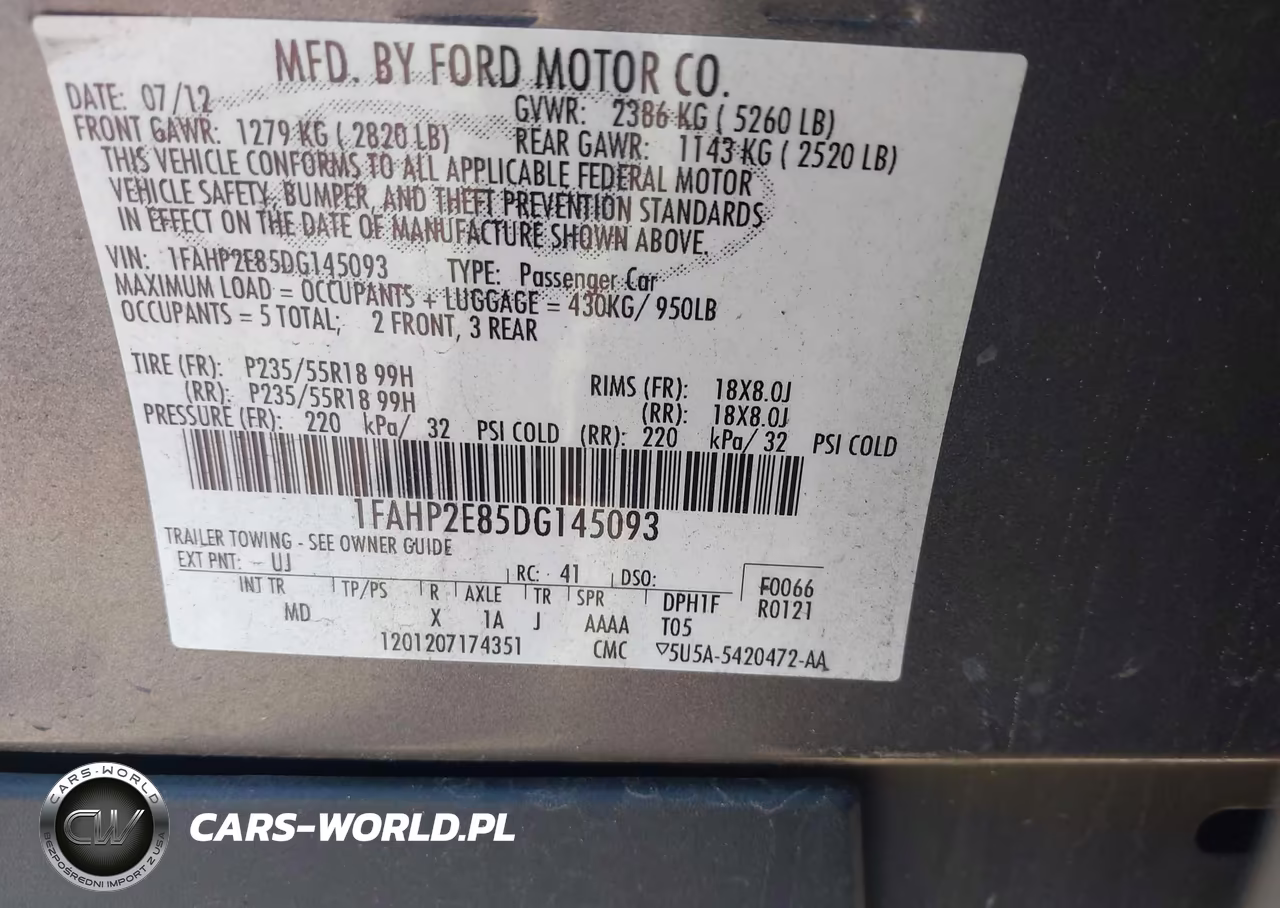 2013 Ford Taurus Sel VIN:1FAHP2E85DG145093 - 9