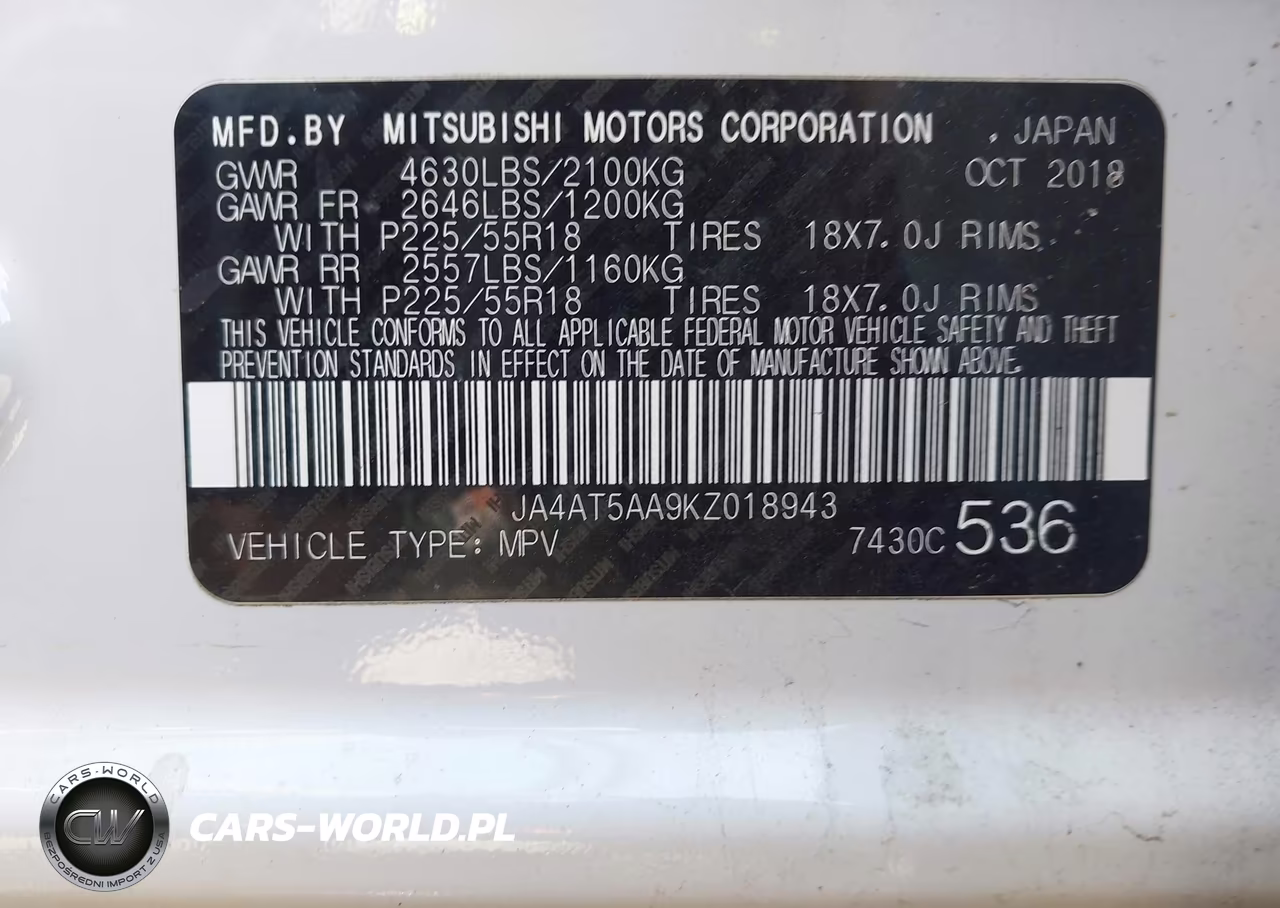 2019 Mitsubishi Eclipse Cross Sel VIN:JA4AT5AA9KZ018943 - 9