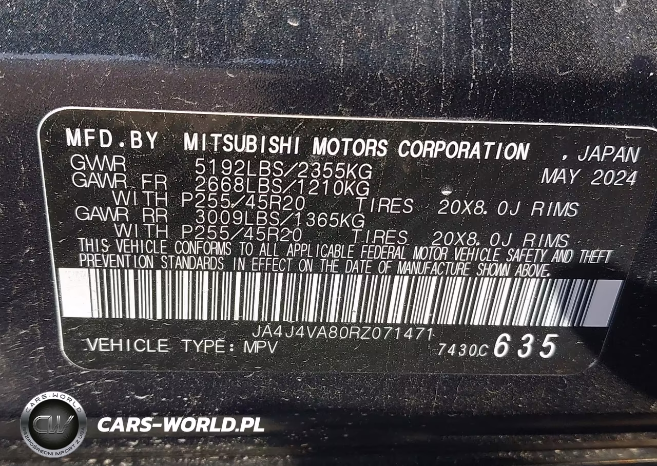 2024 Mitsubishi Outlander VIN:JA4J4VA80RZ071471 - 9