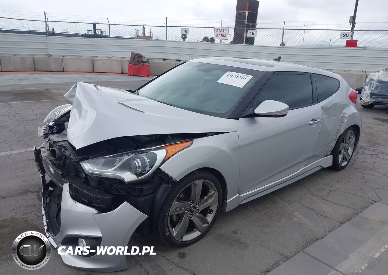2013 Hyundai Veloster Turbo W-Blue VIN:KMHTC6AE2DU108549 - 2