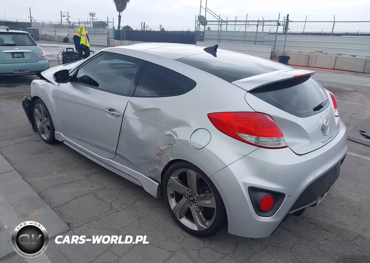 2013 Hyundai Veloster Turbo W-Blue VIN:KMHTC6AE2DU108549 - 3