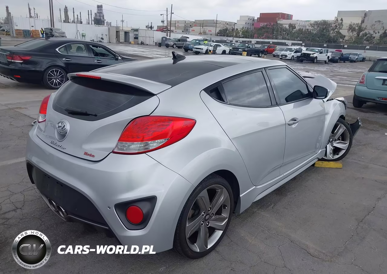 2013 Hyundai Veloster Turbo W-Blue VIN:KMHTC6AE2DU108549 - 4