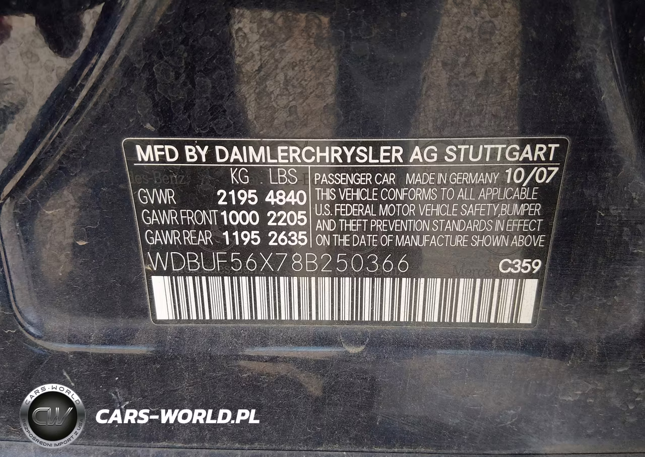 2008 Mercedes-Benz E 350 VIN:WDBUF56X78B250366 - 9