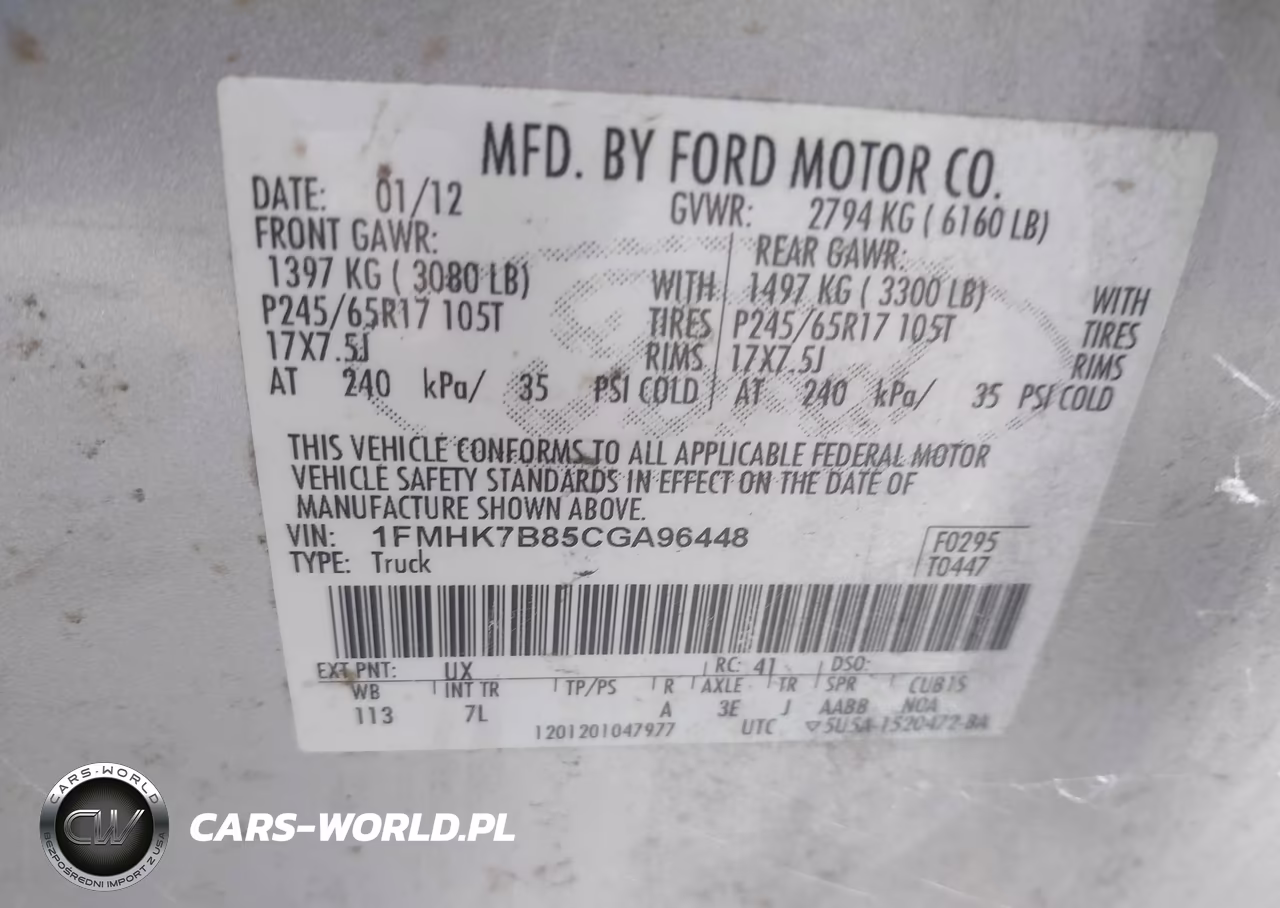 2012 Ford Explorer VIN:1FMHK7B85CGA96448 - 9