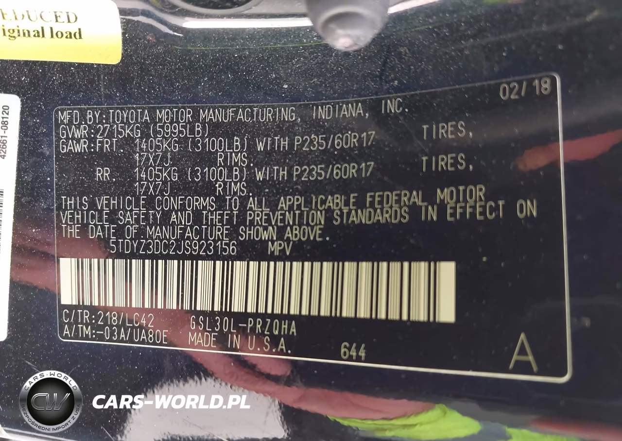 2018 Toyota Sienna Xle Premium 8 Passenger VIN:5TDYZ3DC2JS923156 - 9