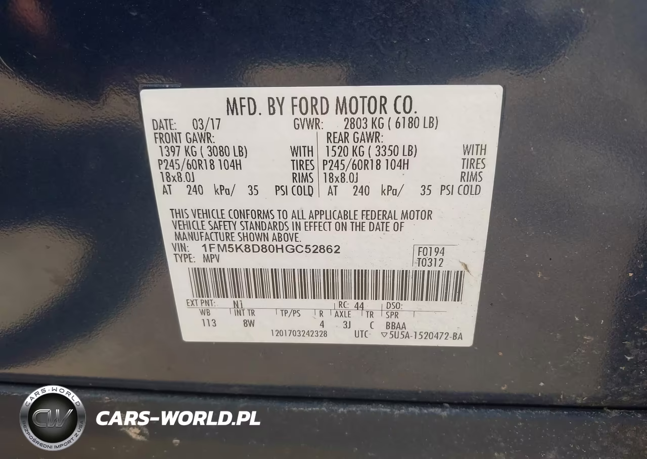 2017 Ford Explorer Xlt VIN:1FM5K8D80HGC52862 - 9