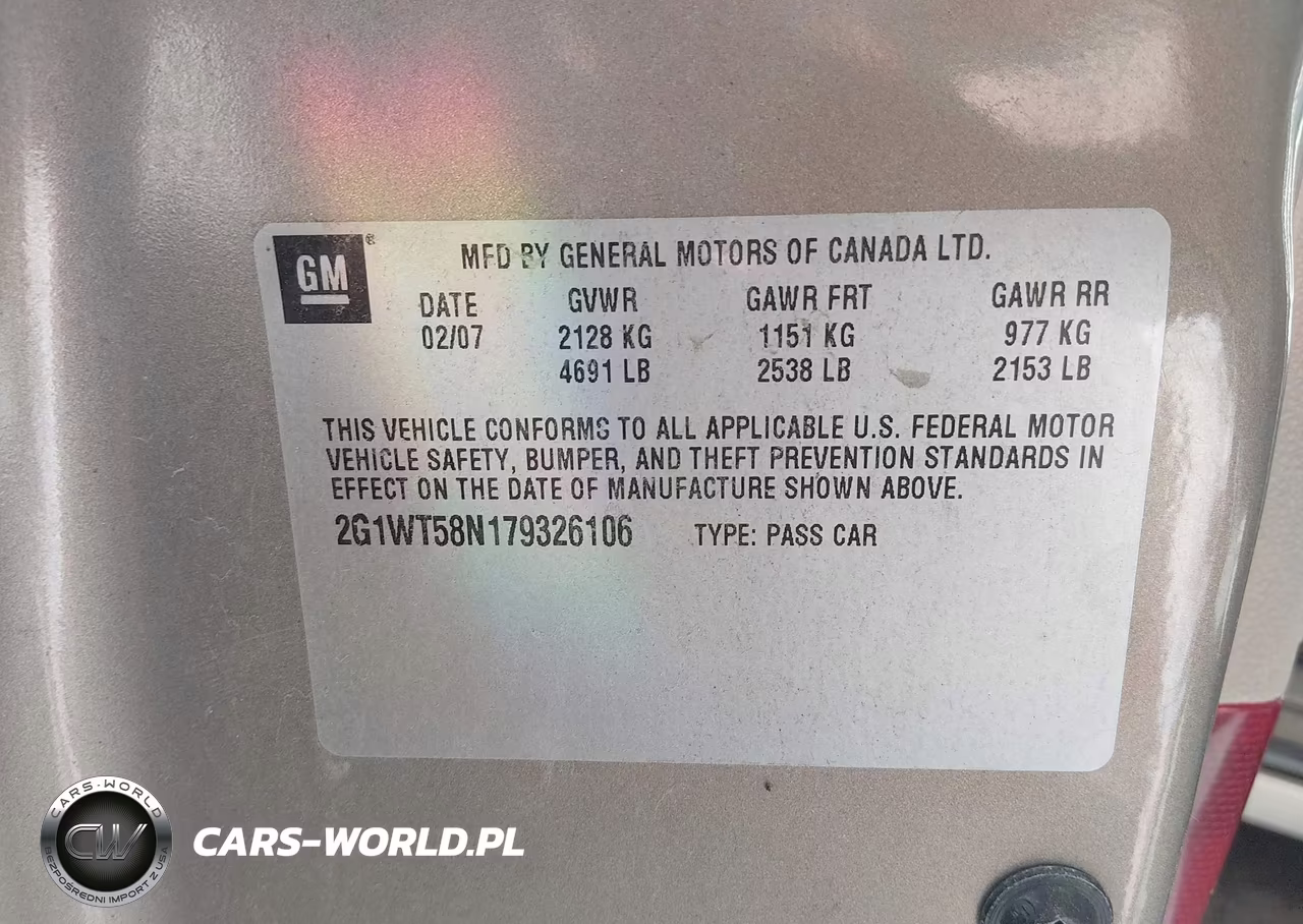 2007 Chevrolet Impala 3.5L Lt VIN:2G1WT58N179326106 - 9