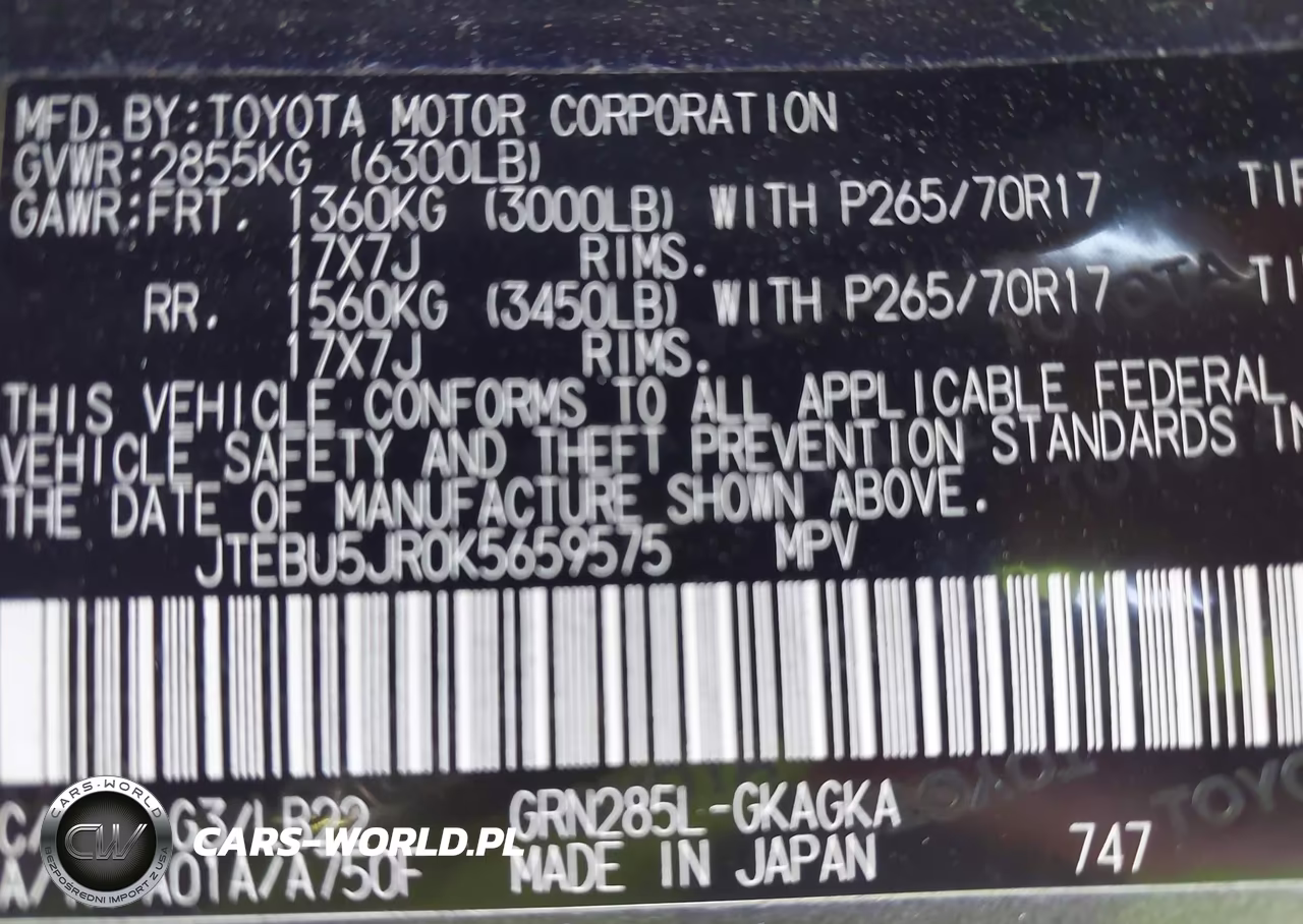 2019 Toyota 4Runner Sr5 Premium VIN:JTEBU5JR0K5659575 - 9