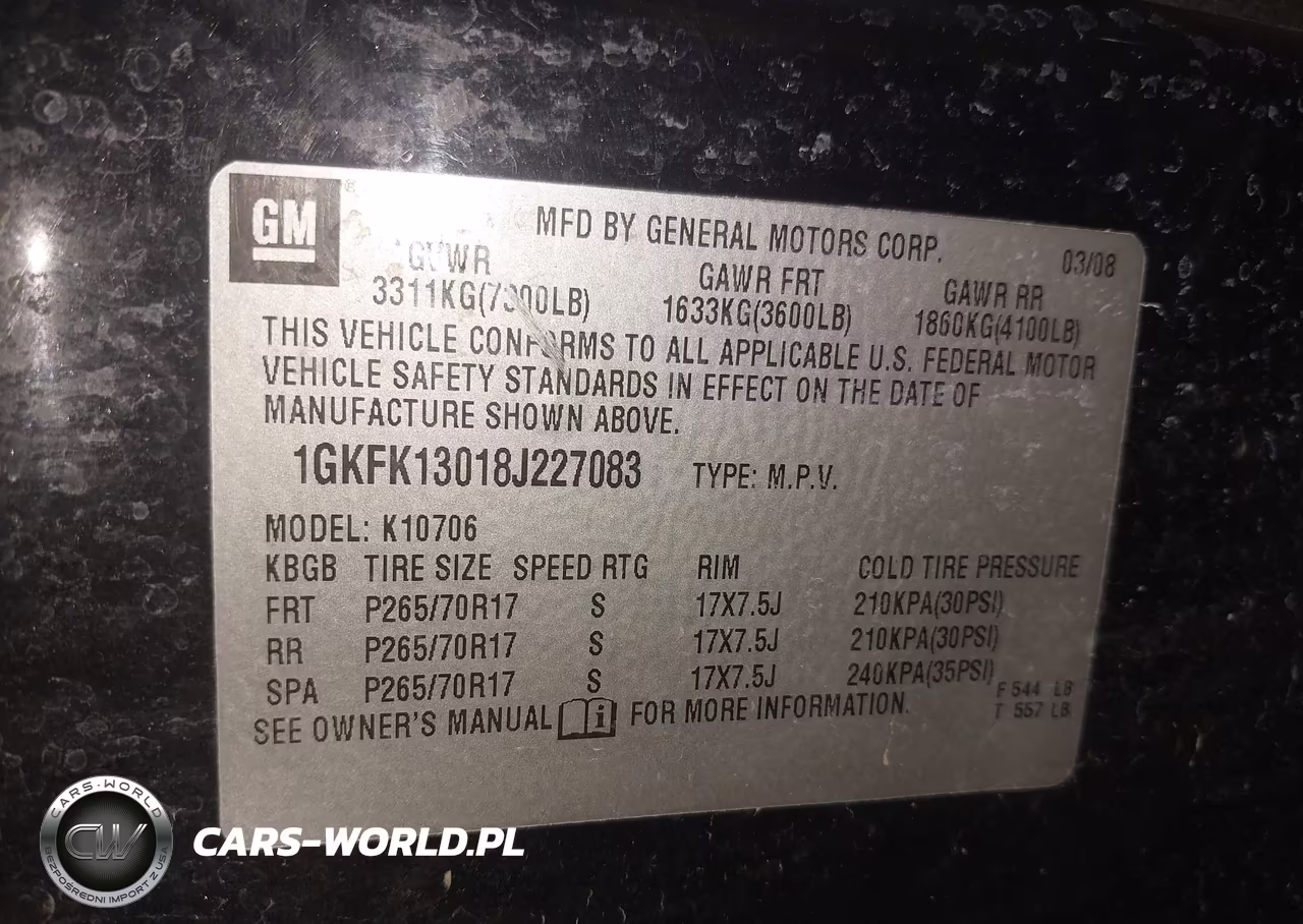 2008 GMC Yukon Slt VIN:1GKFK13018J227083 - 9