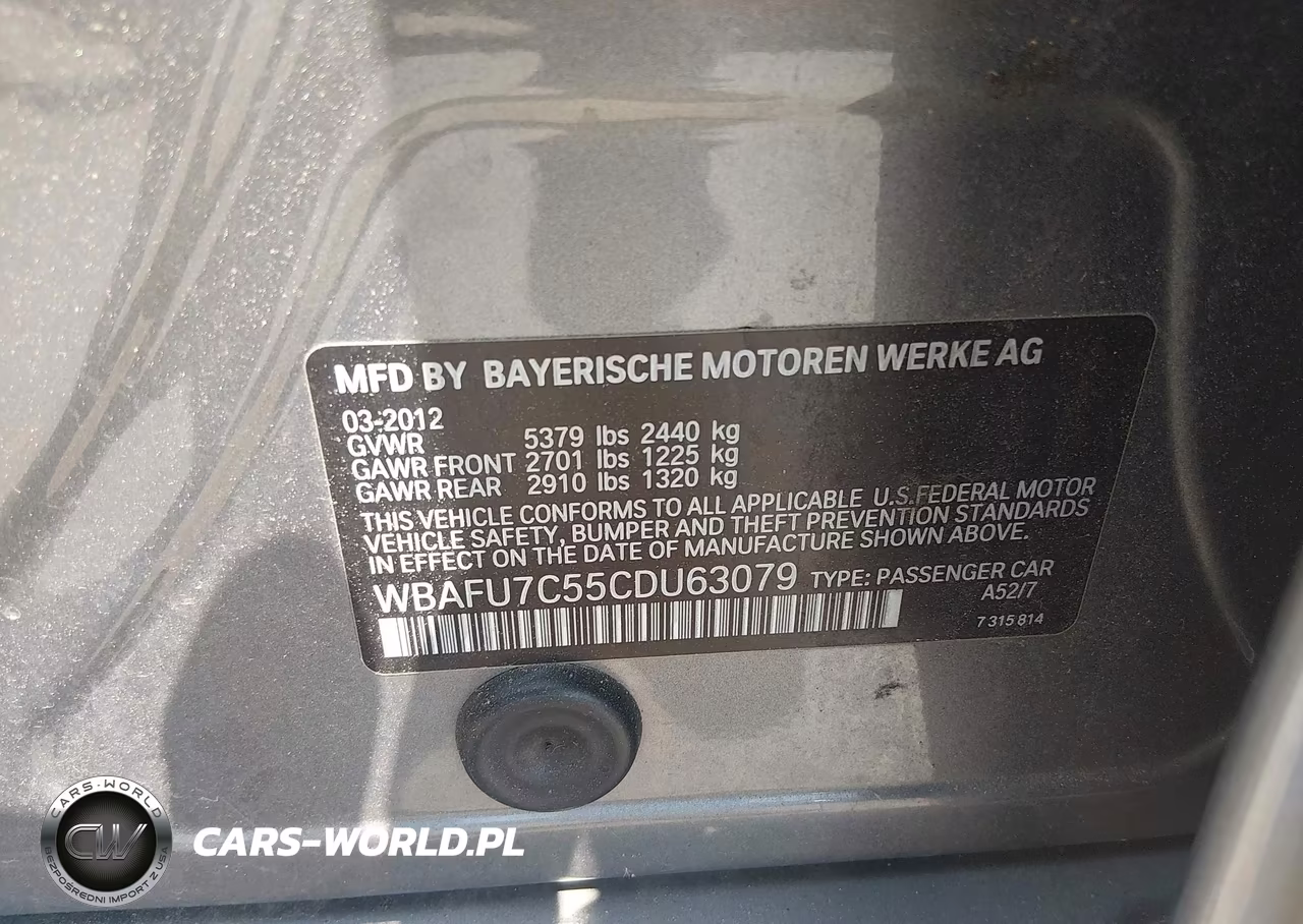 2012 BMW 535I xDrive VIN:WBAFU7C55CDU63079 - 9