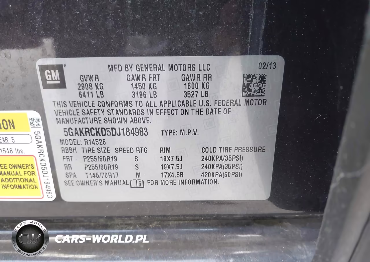 2013 Buick Enclave Leather VIN:5GAKRCKD5DJ184983 - 9