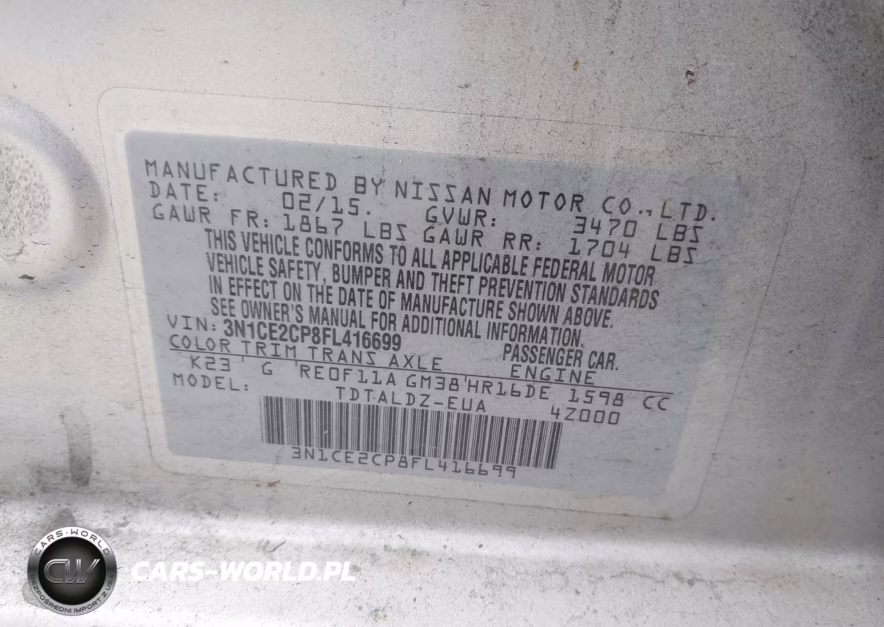 2015 Nissan Versa Note S (Sr)-S Plus-Sl-Sr-Sv VIN:3N1CE2CP8FL416699 - 9
