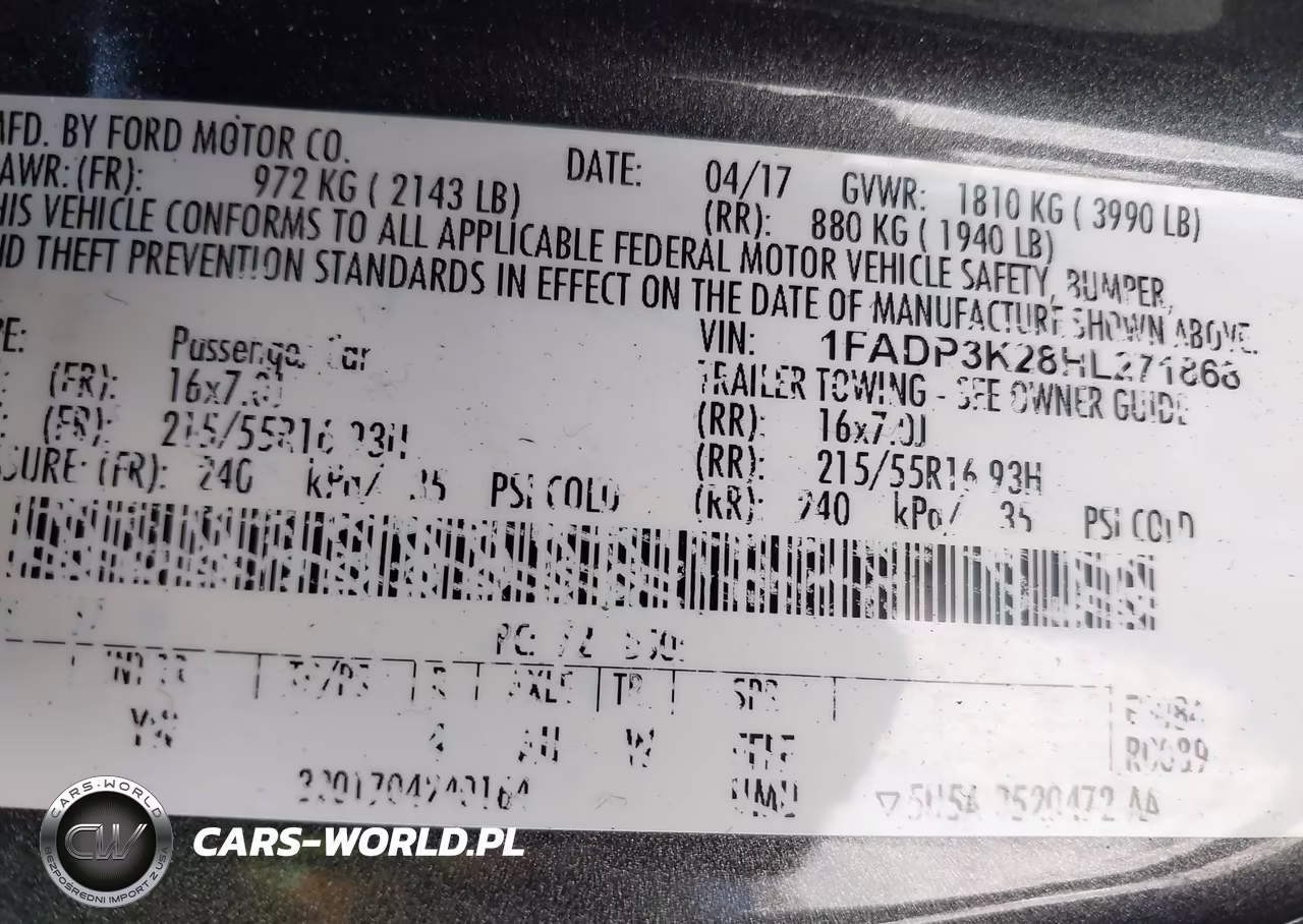 2017 Ford Focus Se VIN:1FADP3K28HL271868 - 9