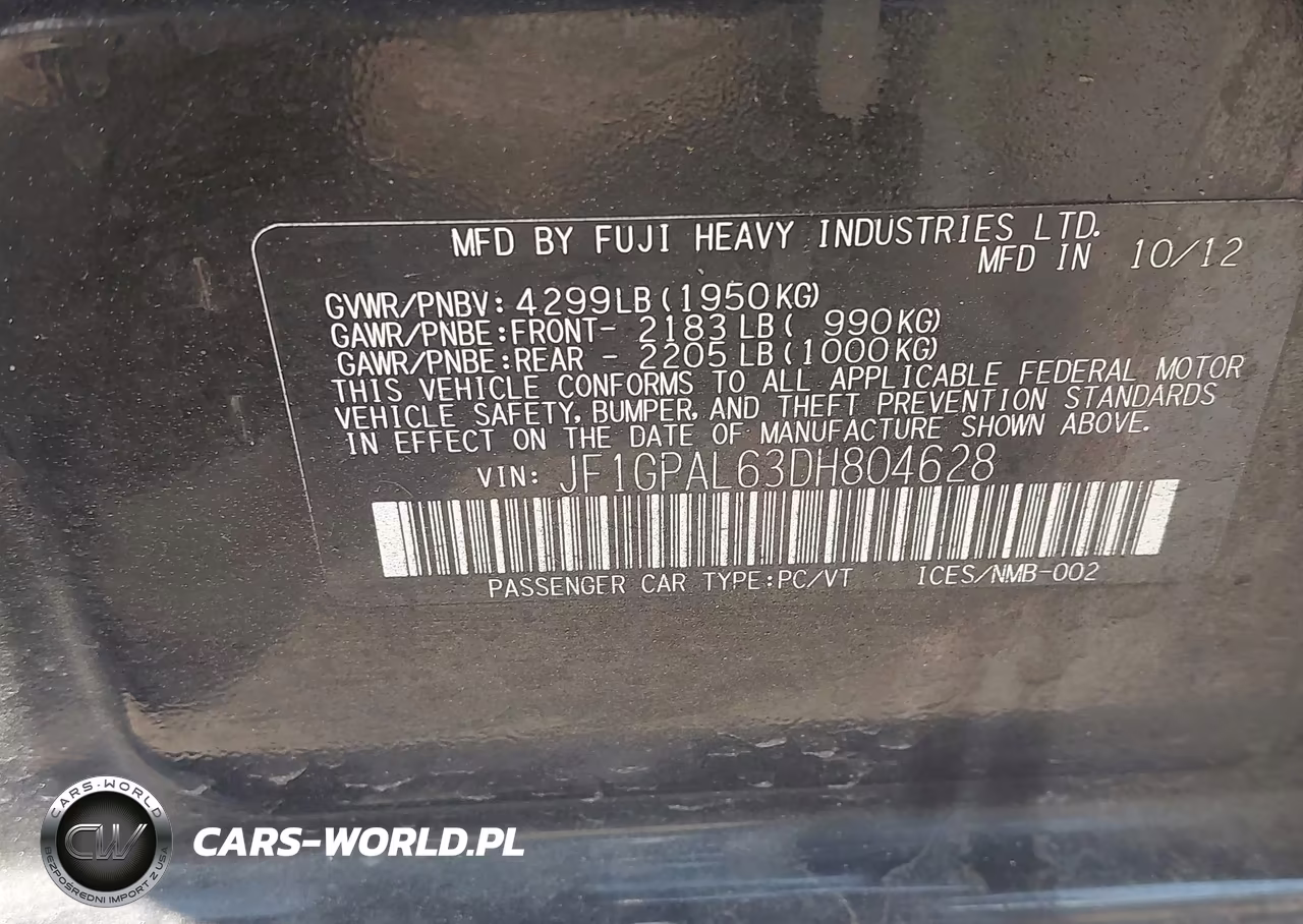 2013 Subaru Impreza 2.0I Sport Premium VIN:JF1GPAL63DH804628 - 9