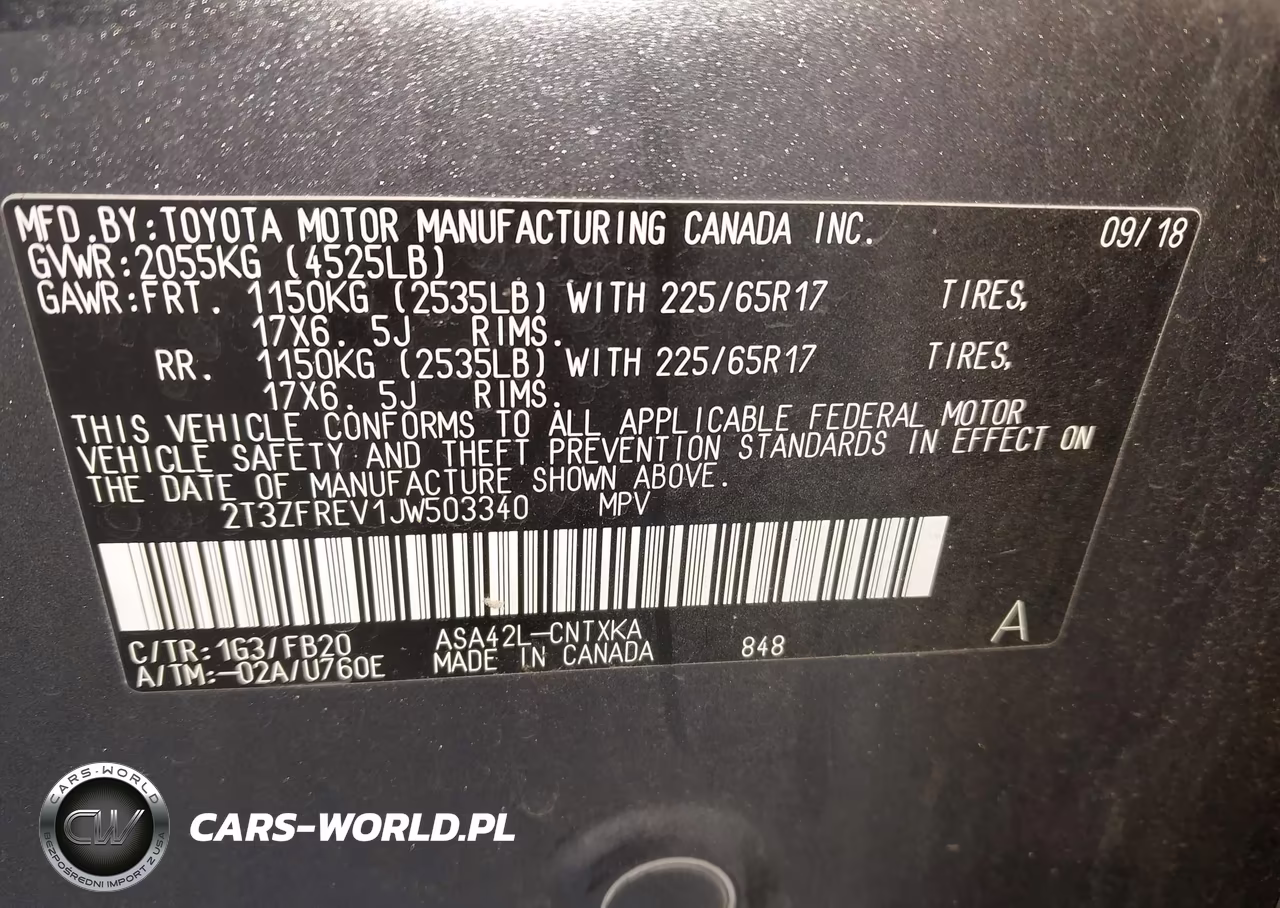 2018 Toyota Rav4 Le VIN:2T3ZFREV1JW503340 - 9
