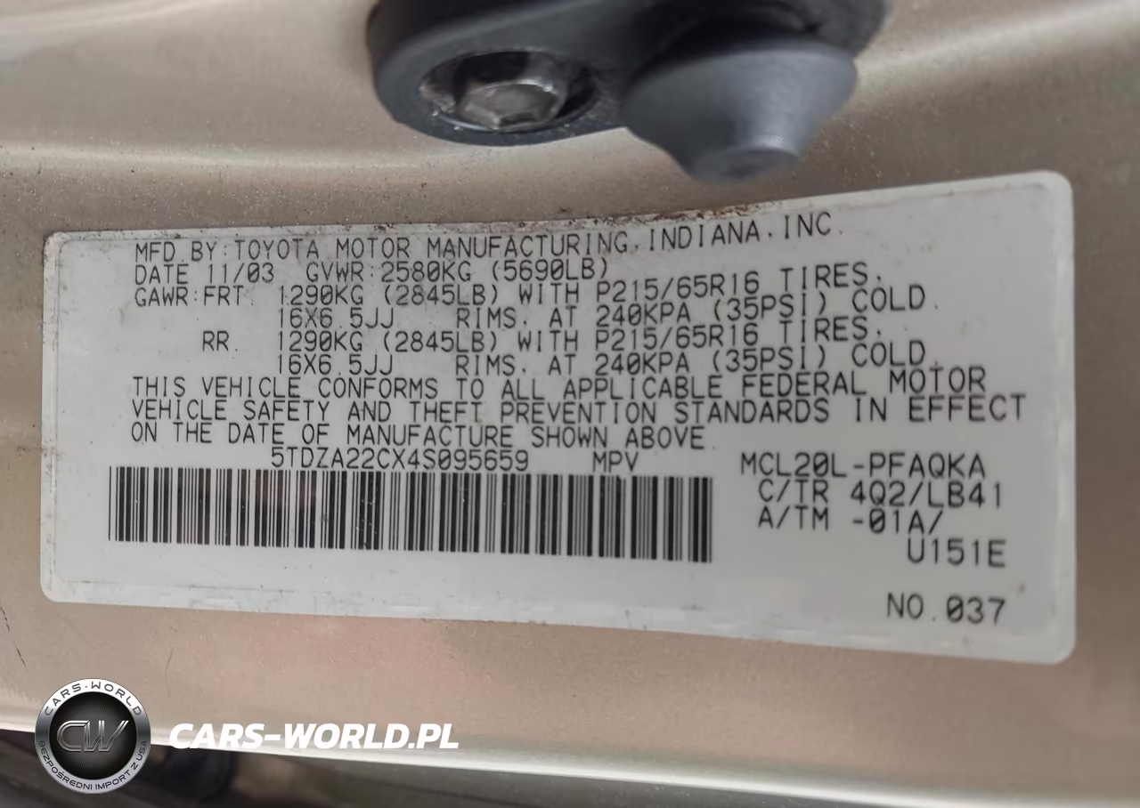 2004 Toyota Sienna Xle VIN:5TDZA22CX4S095659 - 9