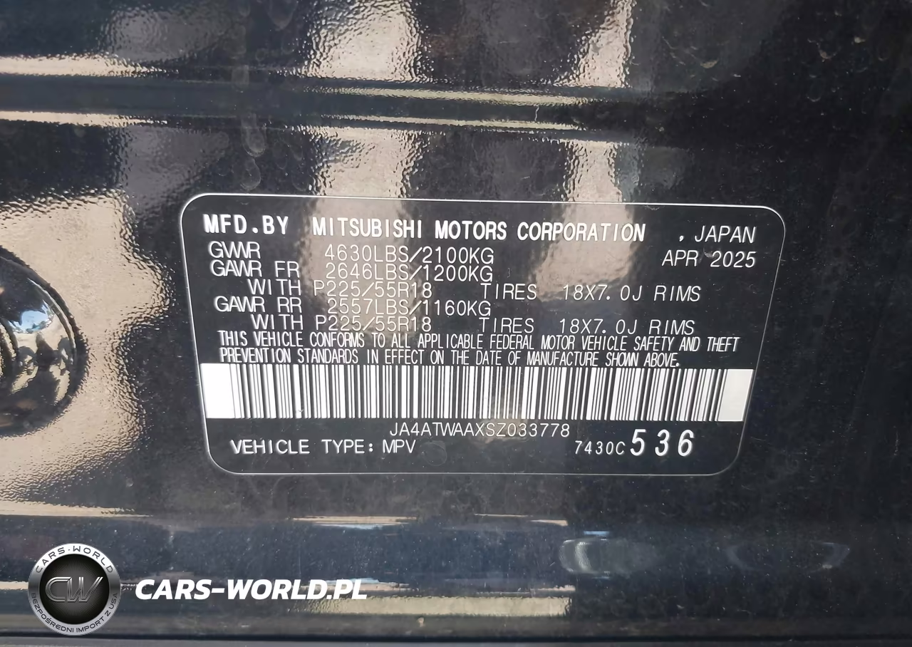 2025 Mitsubishi Eclipse Cross Black Edition S-Awc-Se S-Awc-Sel S-Awc VIN:JA4ATWAAXSZ033778 - 9