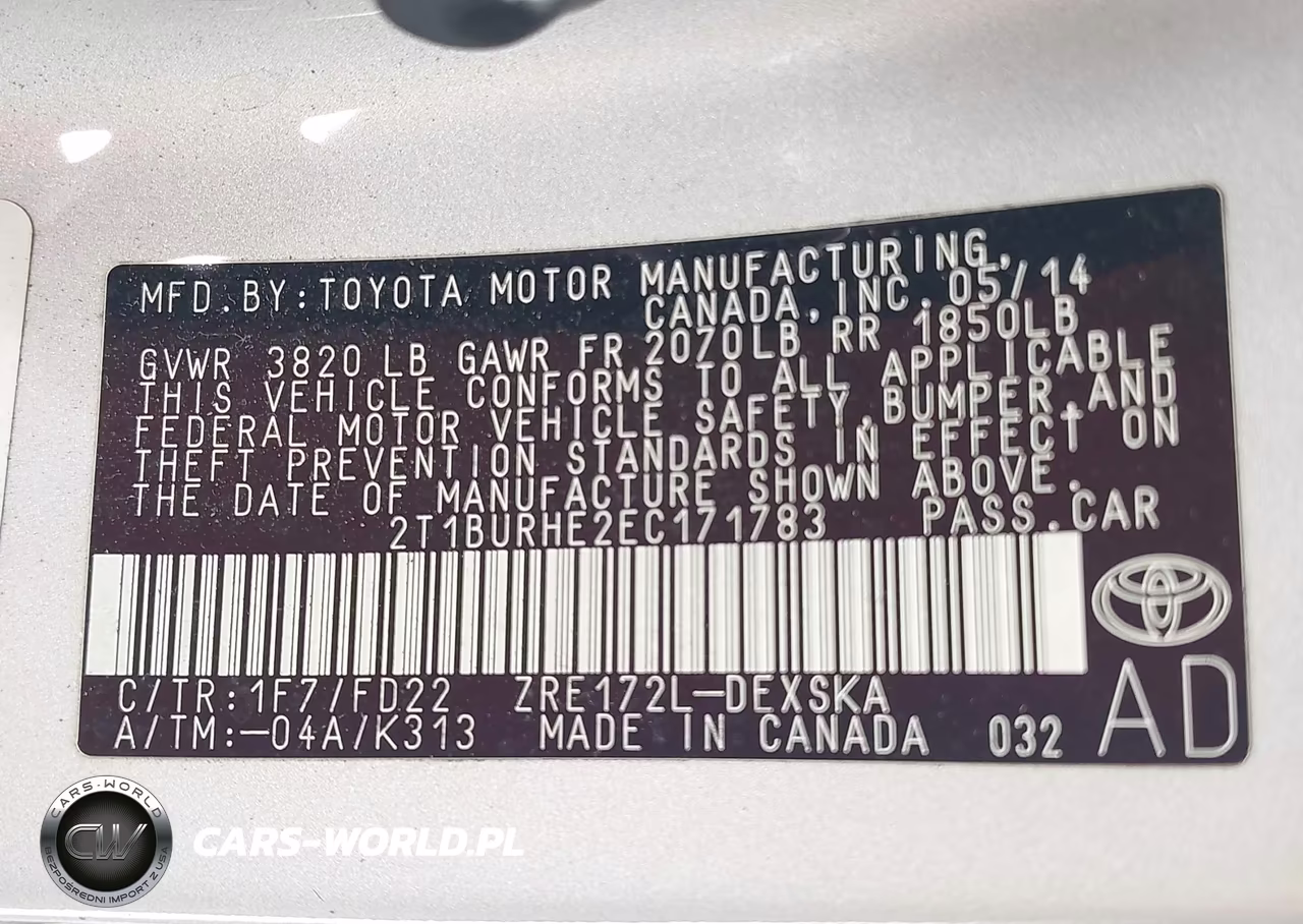 2014 Toyota Corolla S Plus VIN:2T1BURHE2EC171783 - 9