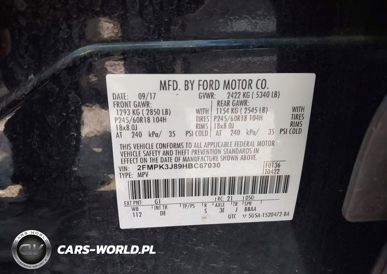 2017 Ford Edge Sel VIN:2FMPK3J89HBC67030 - 9