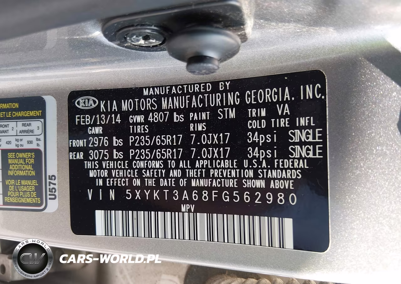 2015 Kia Sorento Lx VIN:5XYKT3A68FG562980 - 9