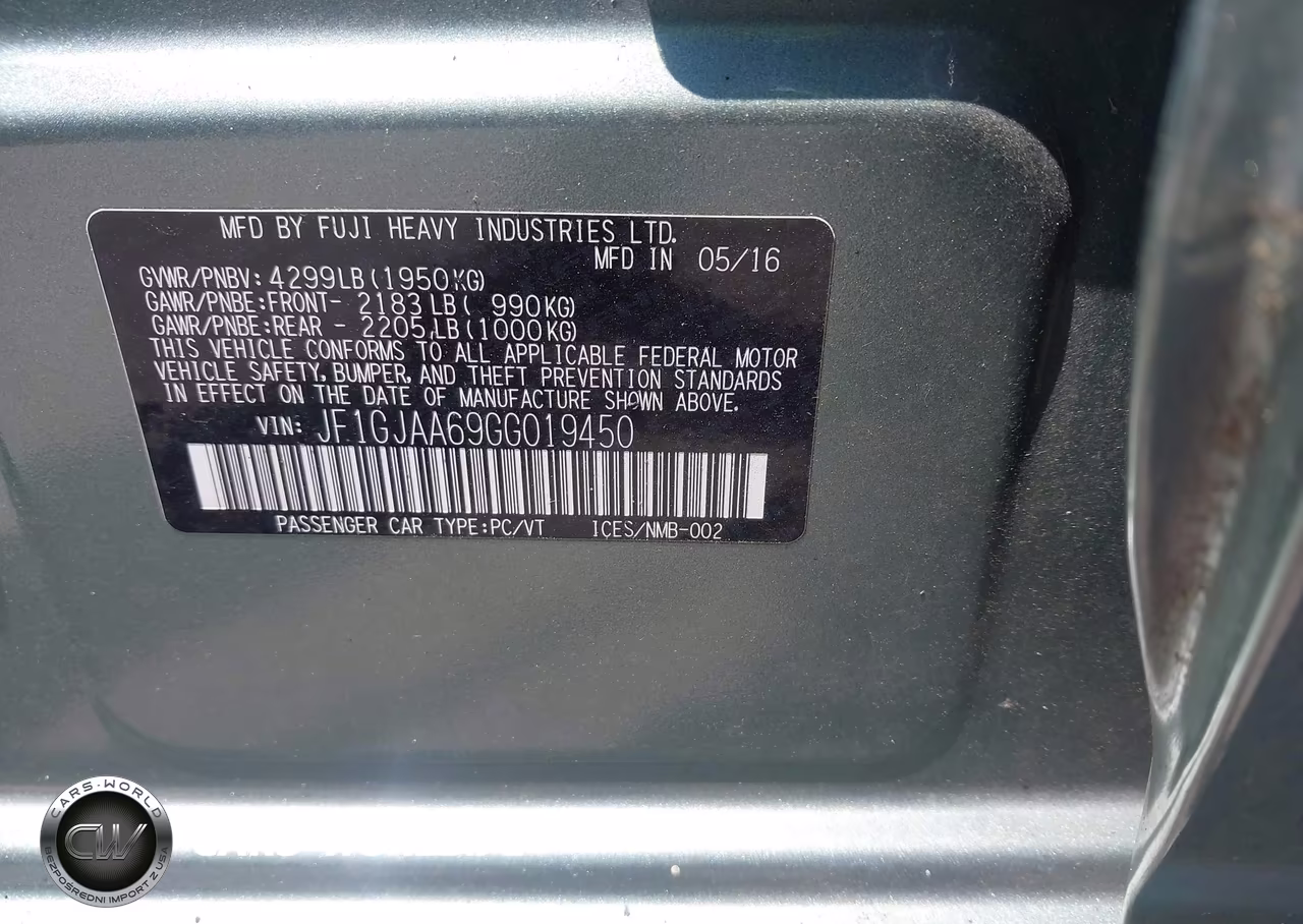 2016 Subaru Impreza 2.0I VIN:JF1GJAA69GG019450 - 9